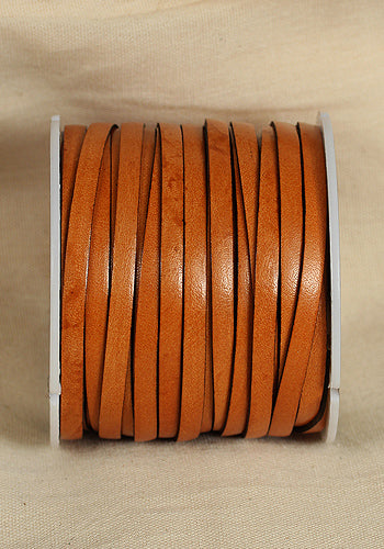 Bossed Braided Strap Full-Grain Leather 25m Natural