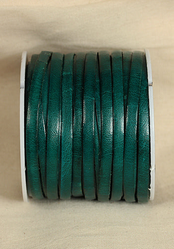 Bossed Braided Strap Full-Grain-Leather 25m Green