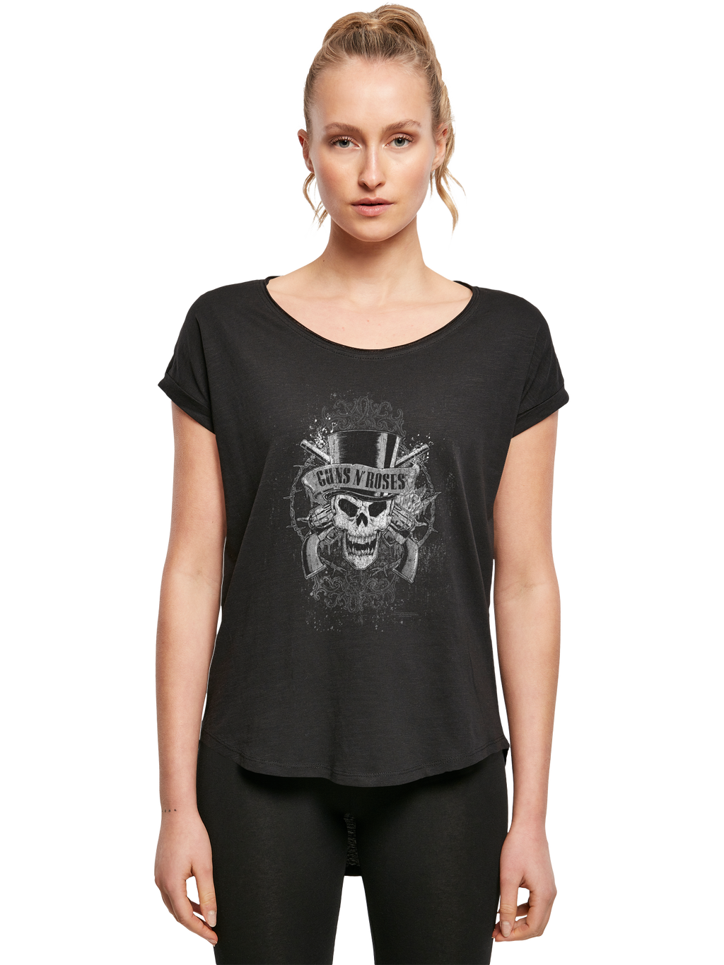 Skull fané des armes à feu | T-shirt pour dames