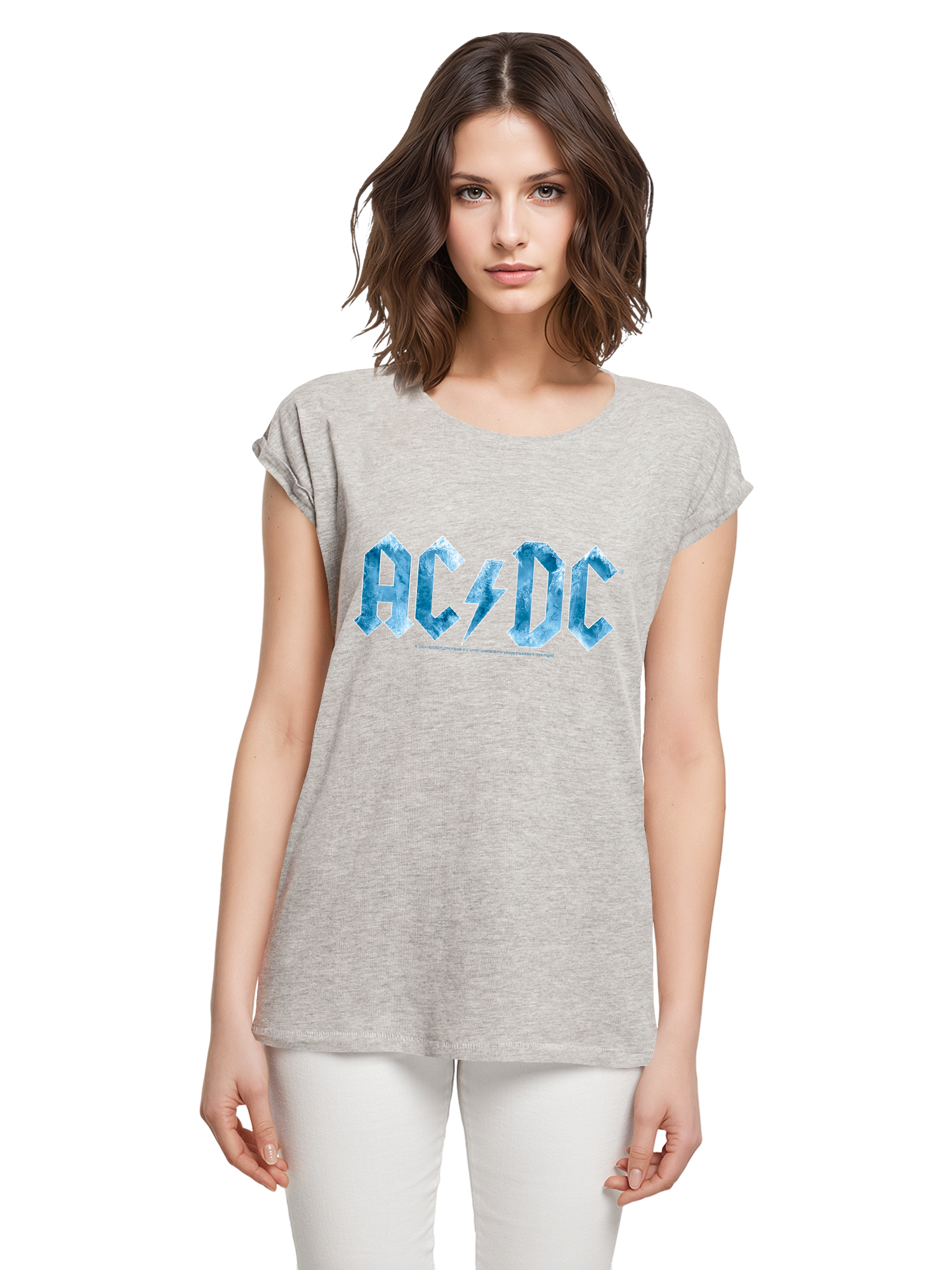 ACDC Blue Ice Logo Mesdames Tee étendu à l'épaule