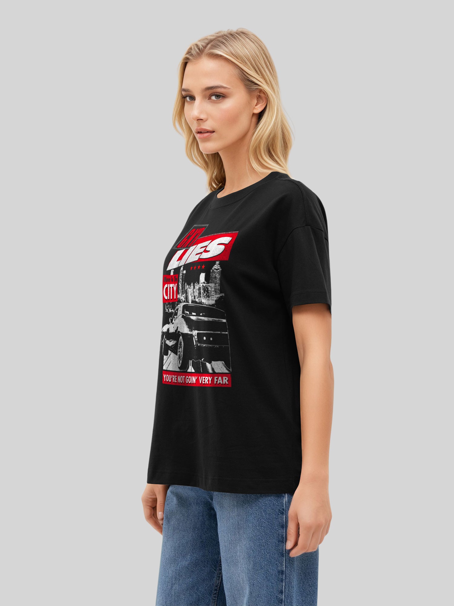 Guns N 'Roses Lies City | Tee de gran tamaño para mujeres