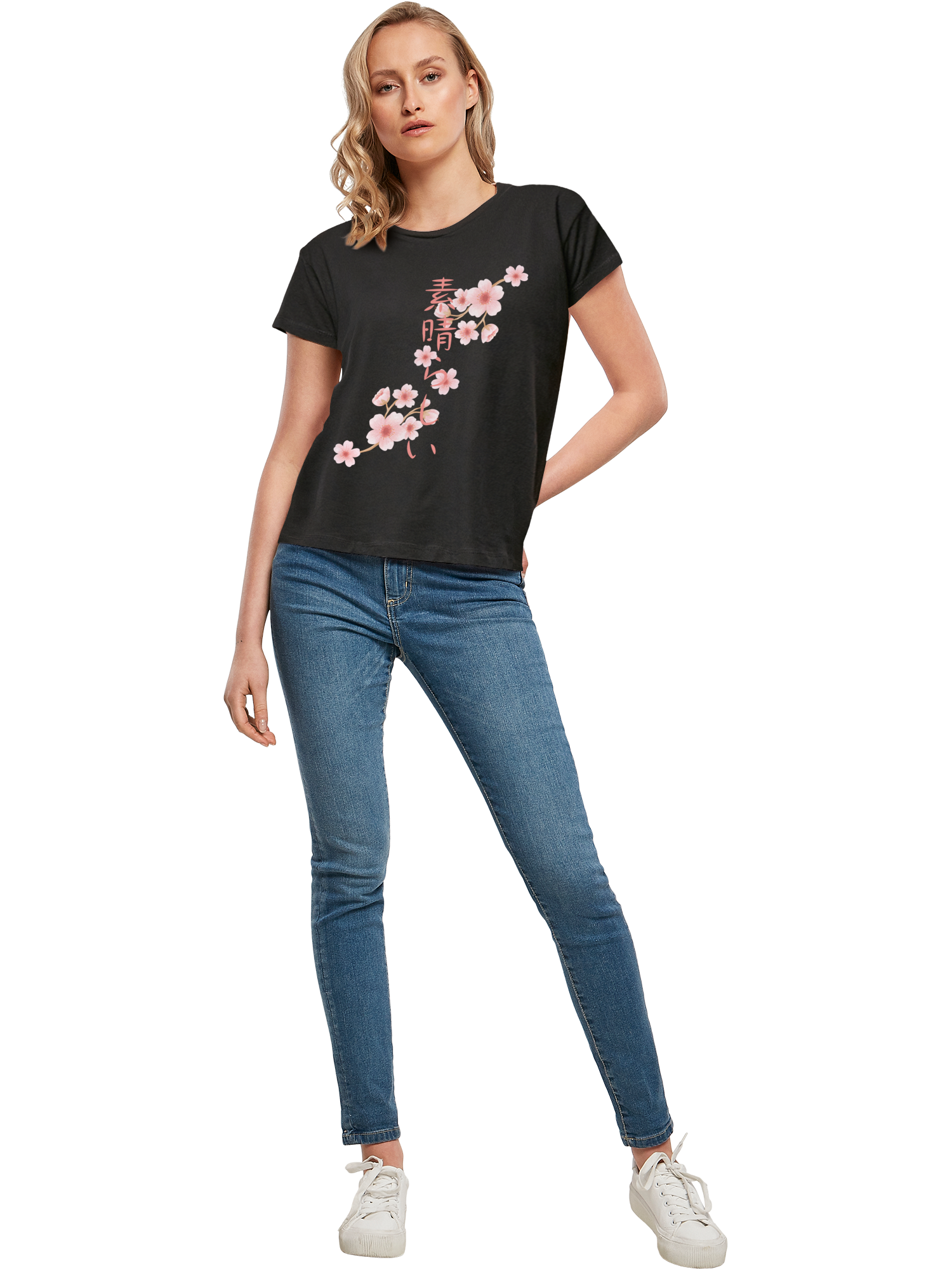 Kirschblüten Asien Damen Box T-Shirt