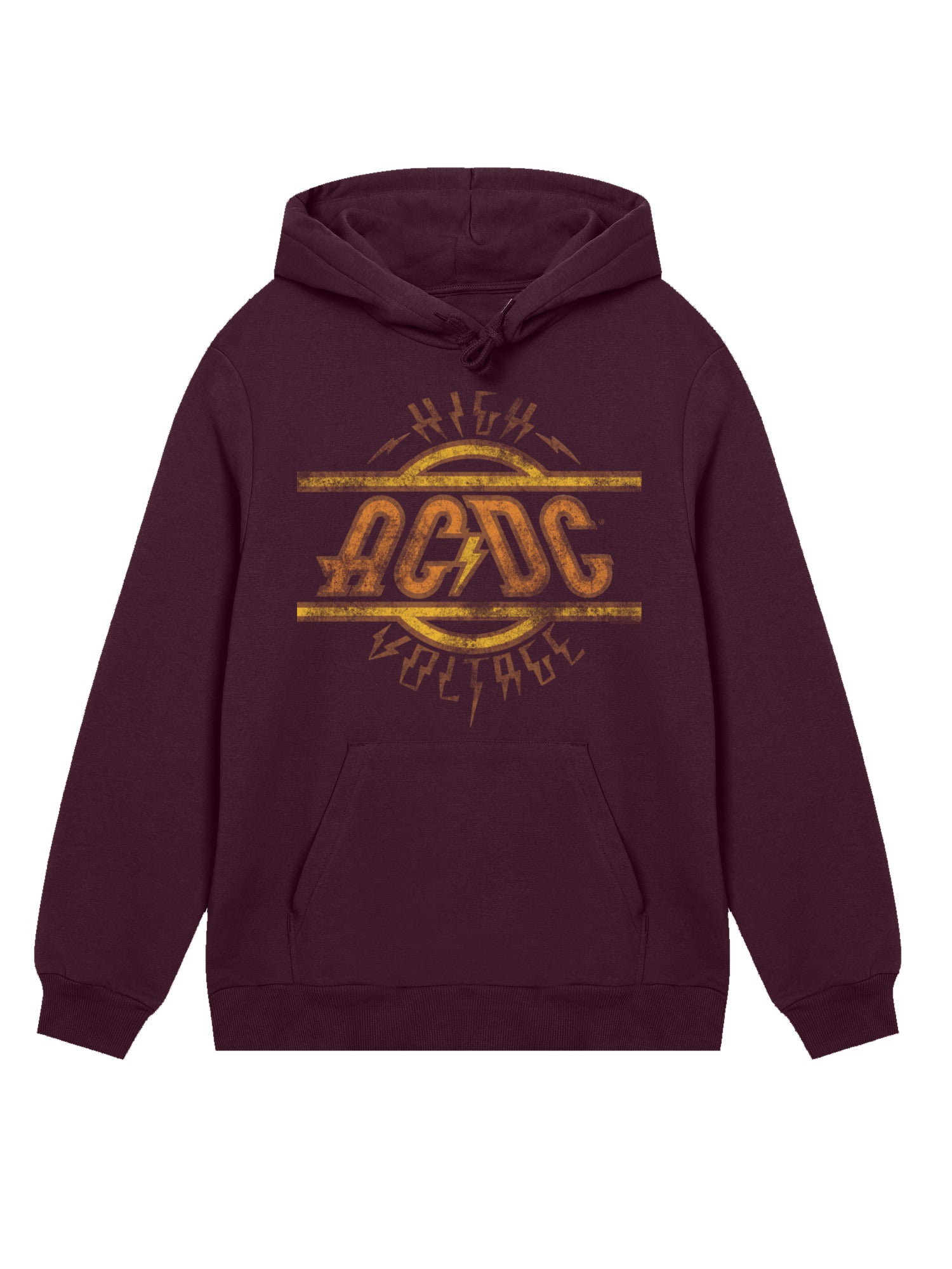 AC/DC High Voltage Logo Distressed Men's Organic Hoodie