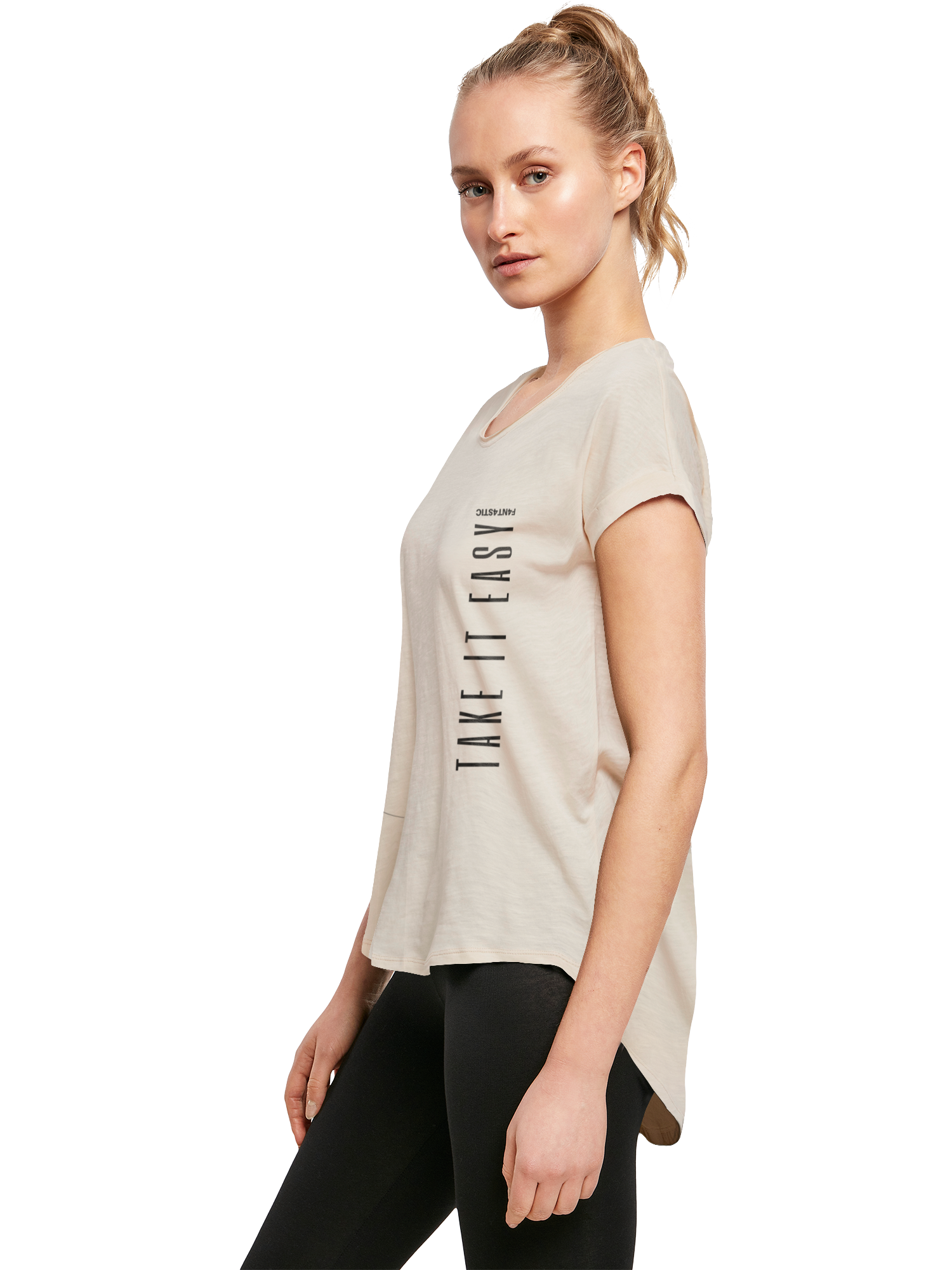 Take it Easy Text Mesdames Long T-shirt