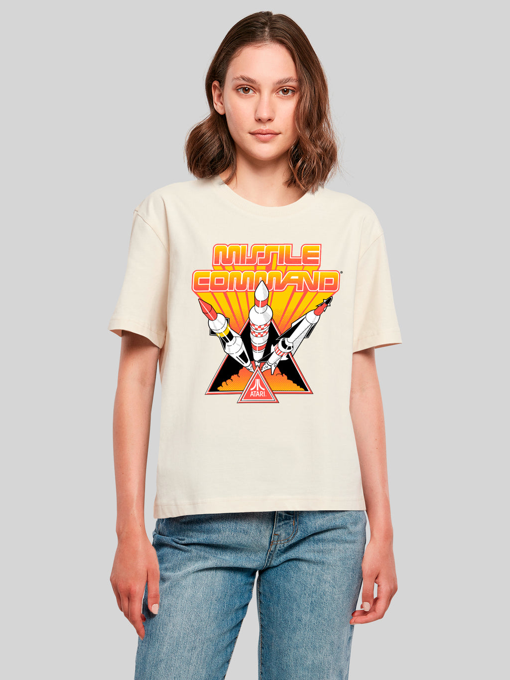Missile Command Triple Shot Atari Retro Gaming Damen Alltags-T-Shirt