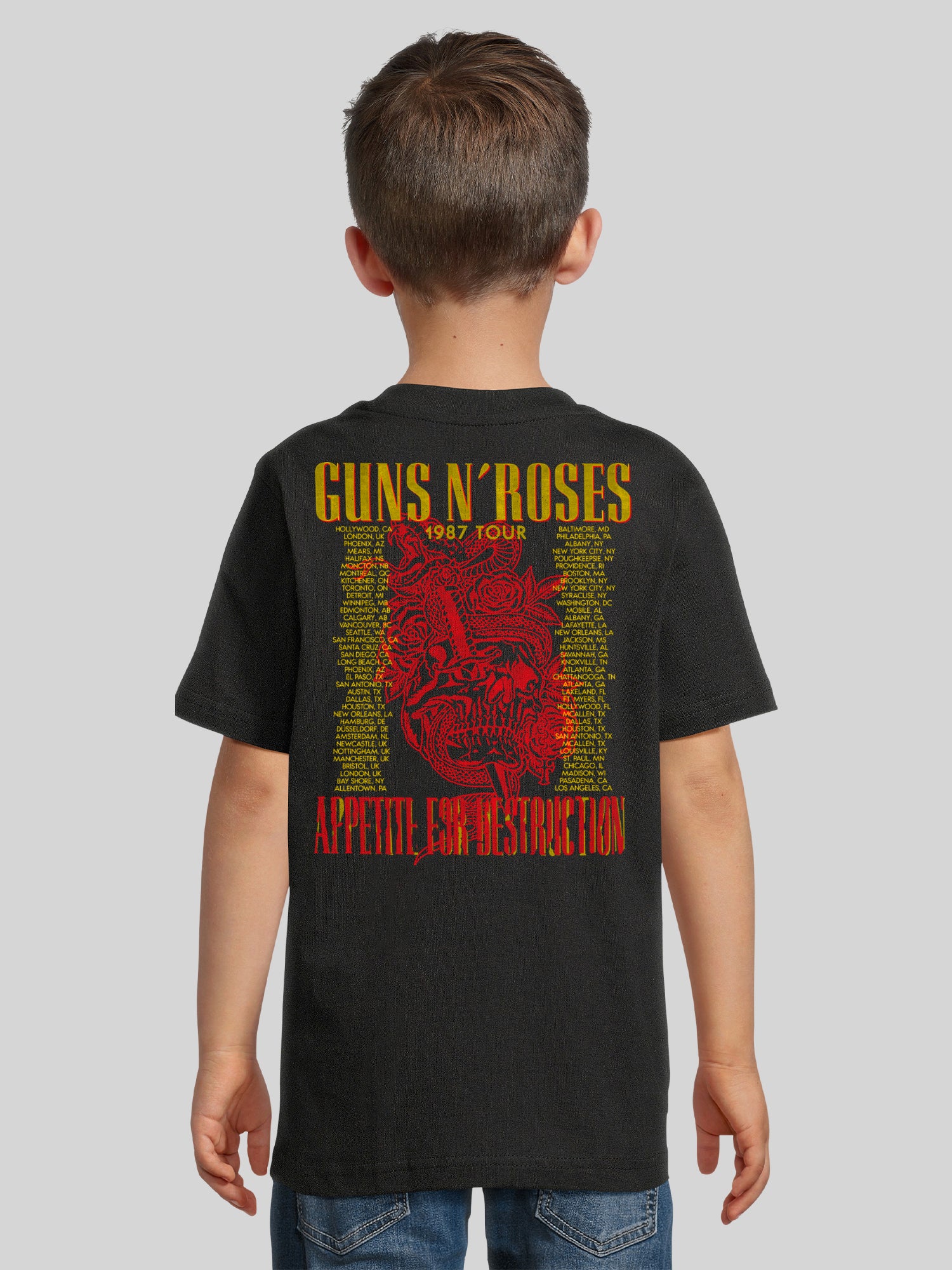 Guns N 'Roses 1987 Tour Vintage Concert Concert CONTTER | Camiseta para niños
