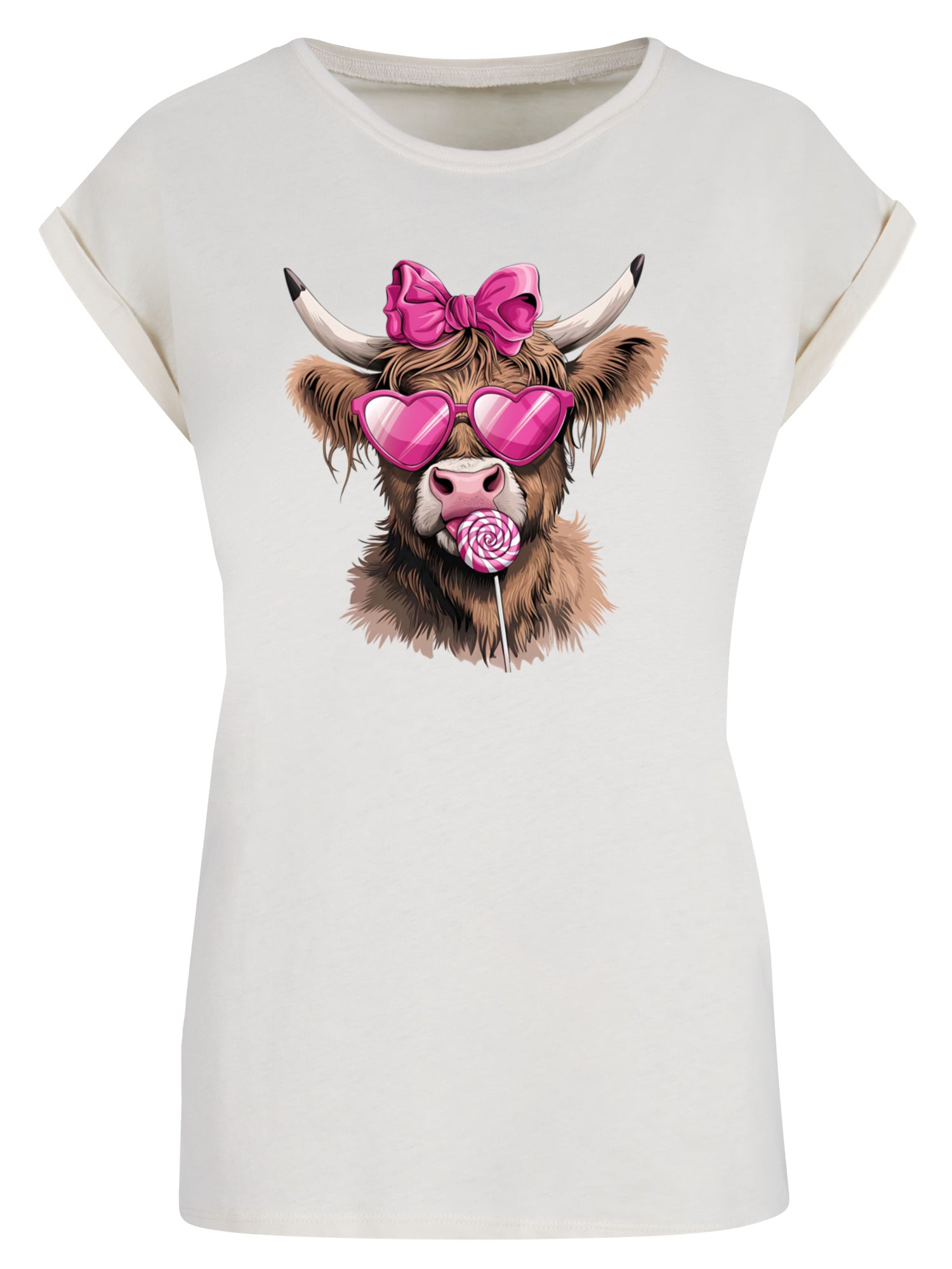 Highland Cow Valentine's Day Gift Ladies T-Shirt