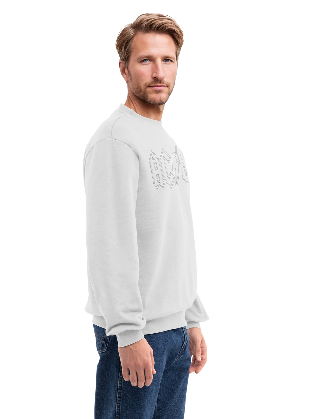 AC/DC Black Outline Logo Organic Sweatshirt