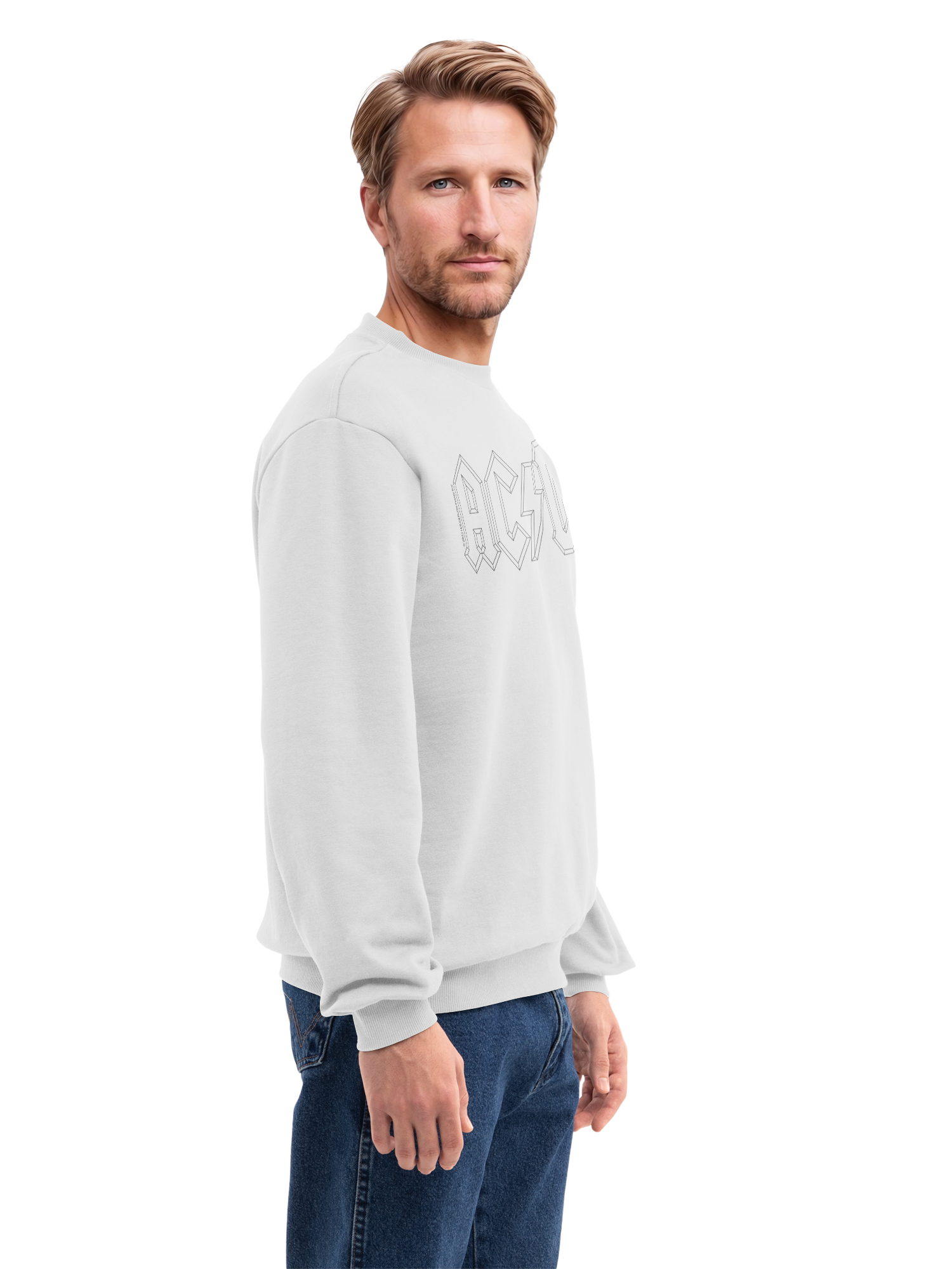 AC/DC Black Outline Logo Organic Sweatshirt