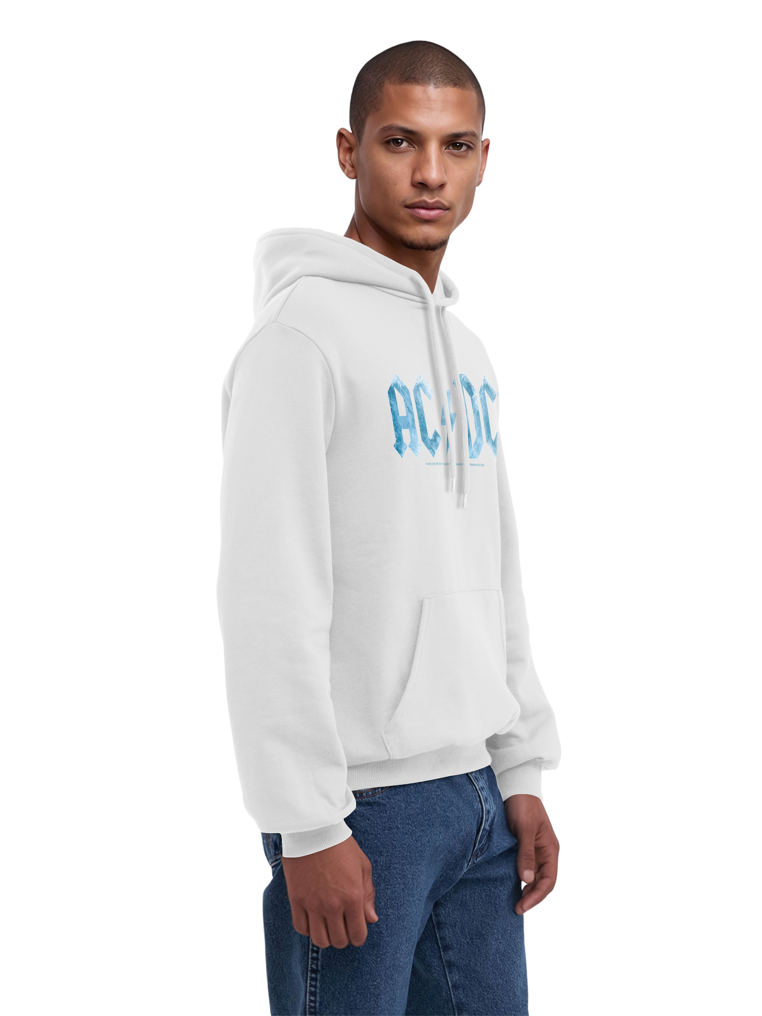 ACDC Blue Ice Logo avec True Blanks | Hoodie régulier pour hommes