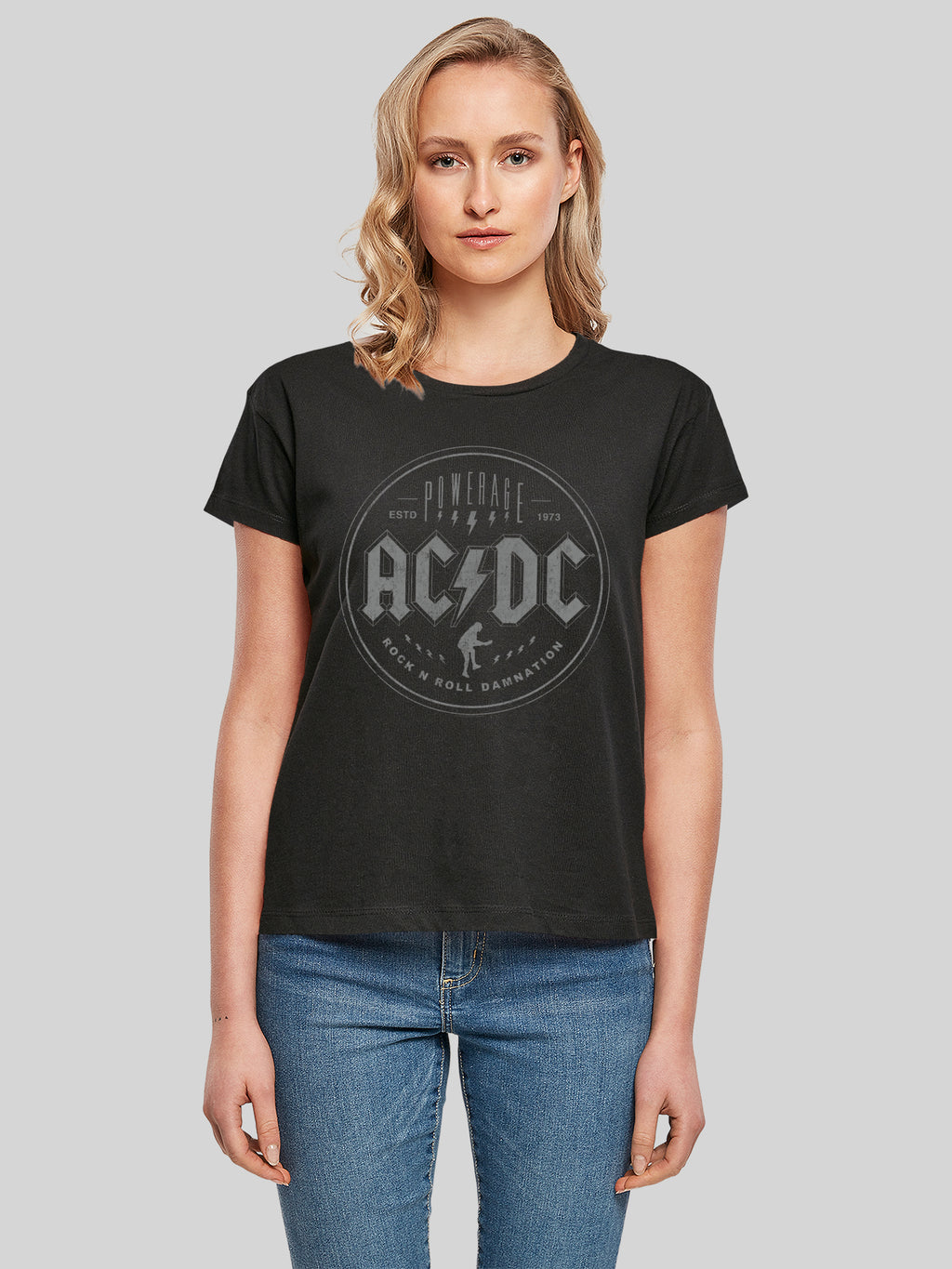 ACDC Rock N Roll Damnation Damen Box T-Shirt