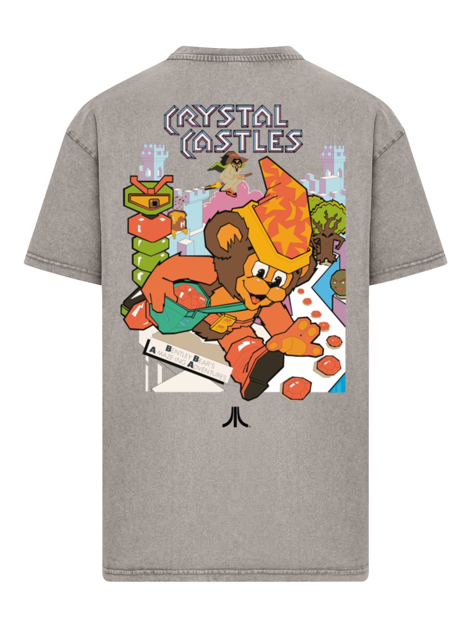Atari Crystal Castles Retro Gaming und Atari Crystal Castles Bär Acid Washed Oversize Tee