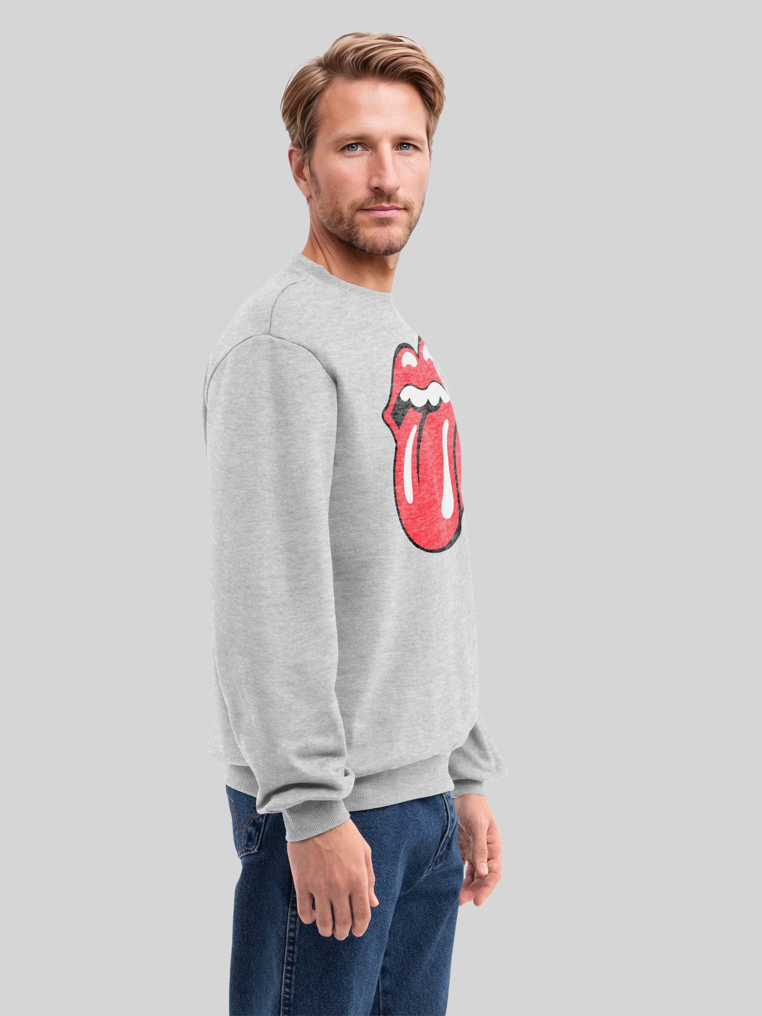 The Rolling Stones Classic Zungen BLK mit echten Blanks | Herrenpullover