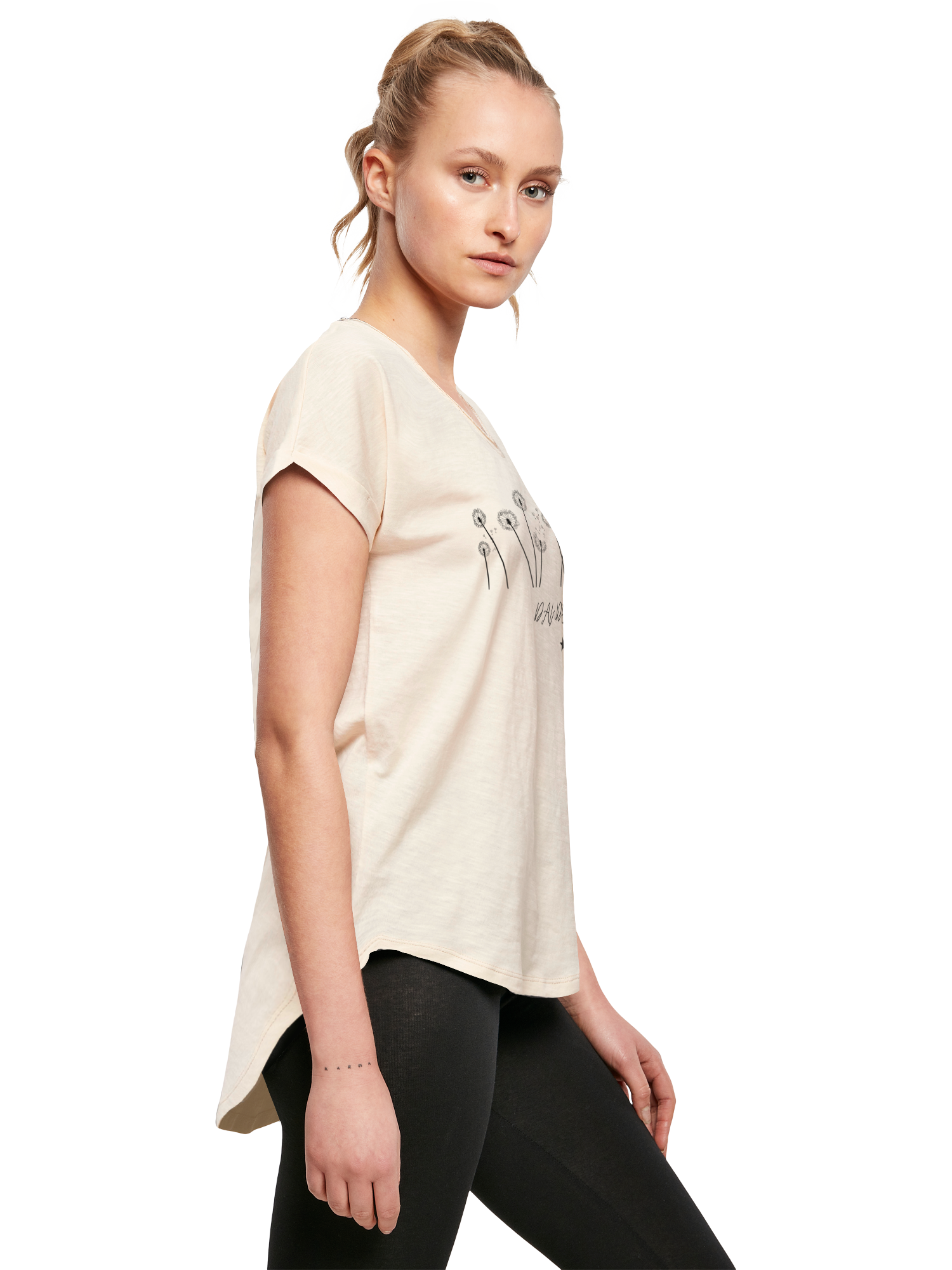 Dandelion Damen Langes Slub T-Shirt