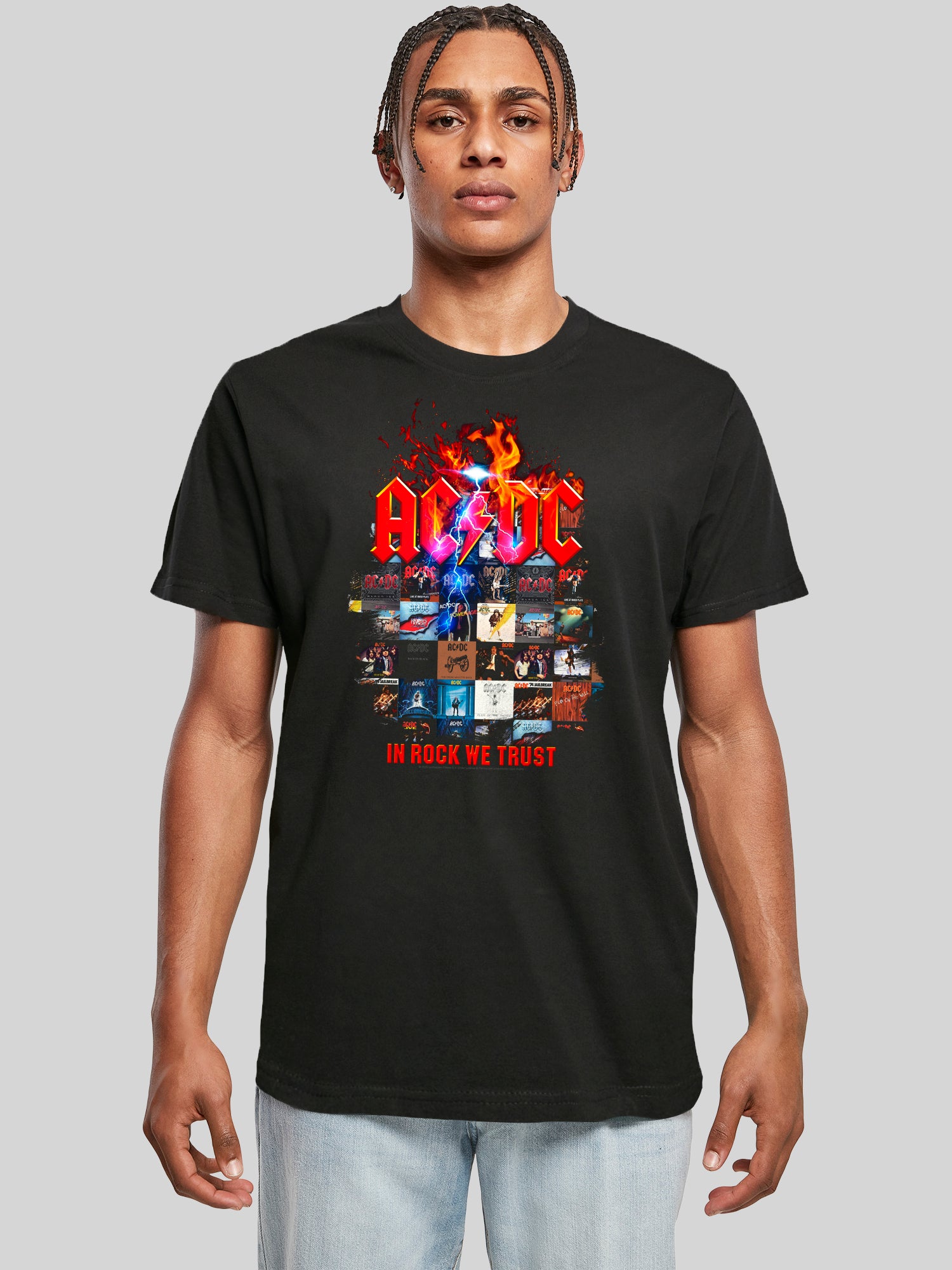 AC/DC In Rock We Trust Album Covers Men's T-Shirt