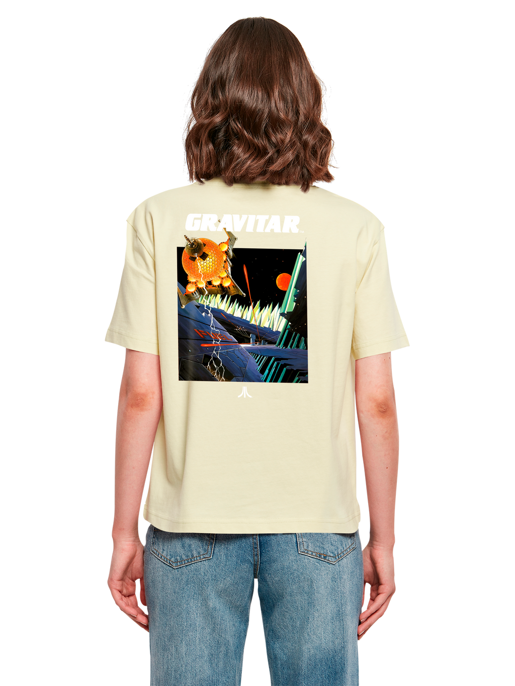 Atari Games Logo Retro Gaming Horizontal und Atari Gravitar Box Cover Damen Alltags-T-Shirt