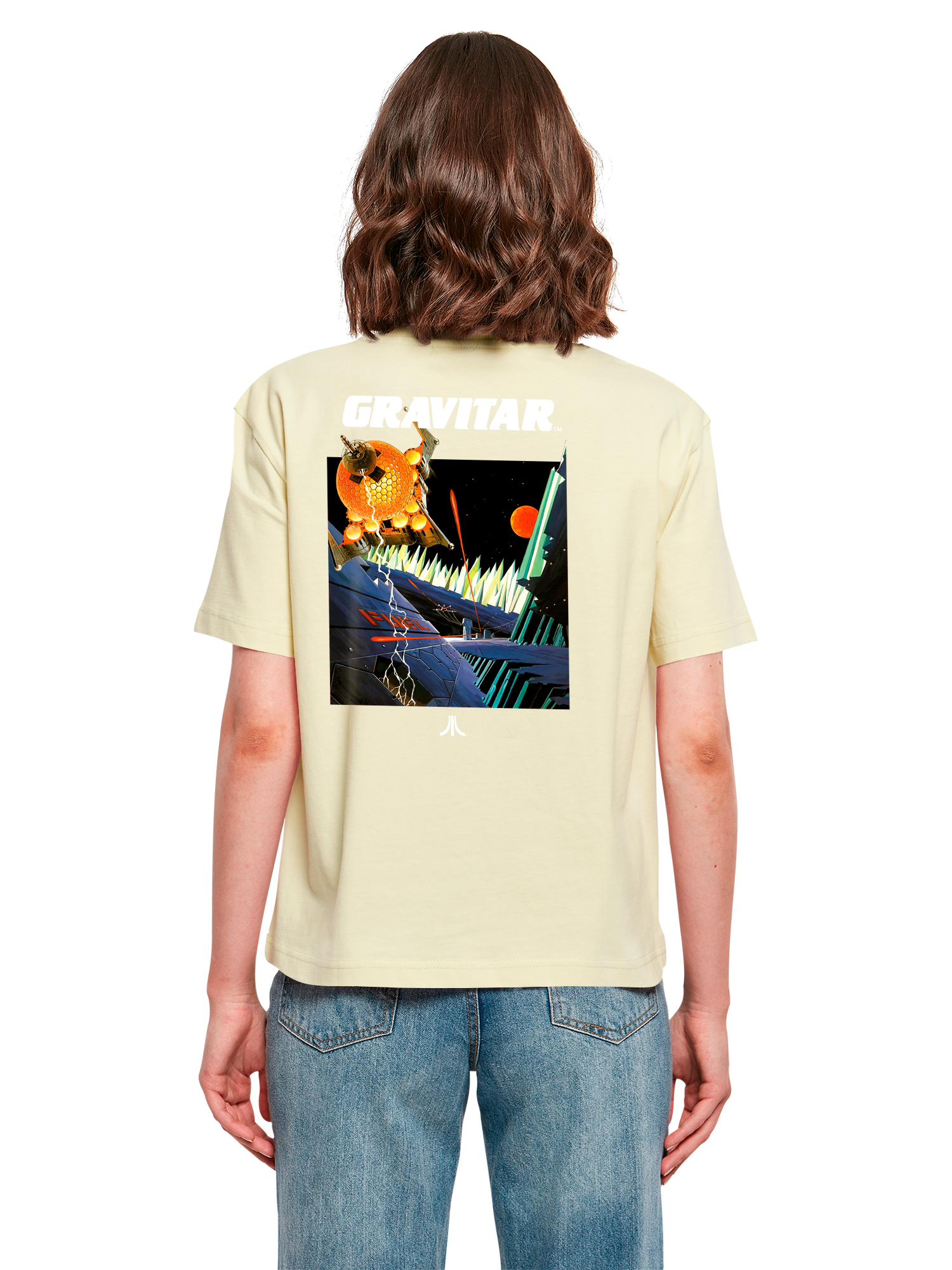 Atari Games Logo Retro Gaming Horizontal und Atari Gravitar Box Cover Damen Alltags-T-Shirt