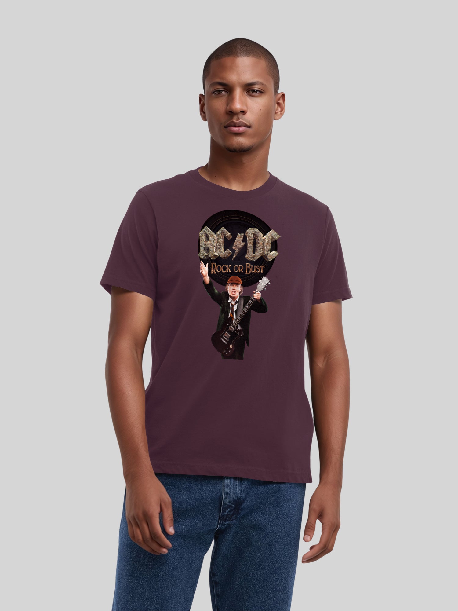 ACDC Rock Or Bust Angus Young Herren T-Shirt
