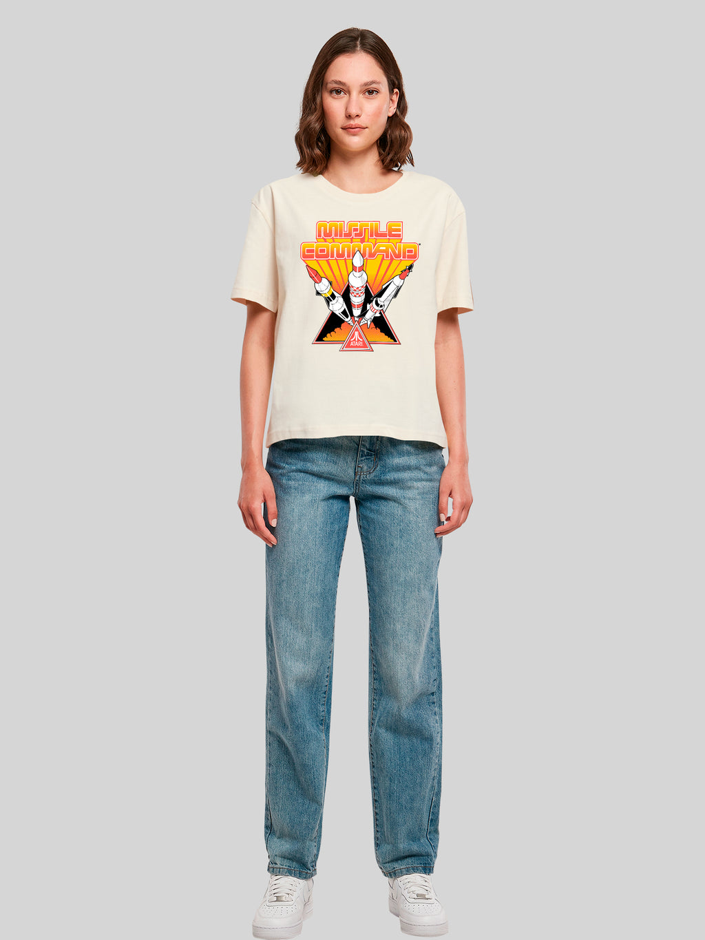 Missile Command Triple Shot Atari Retro Gaming Damen Alltags-T-Shirt