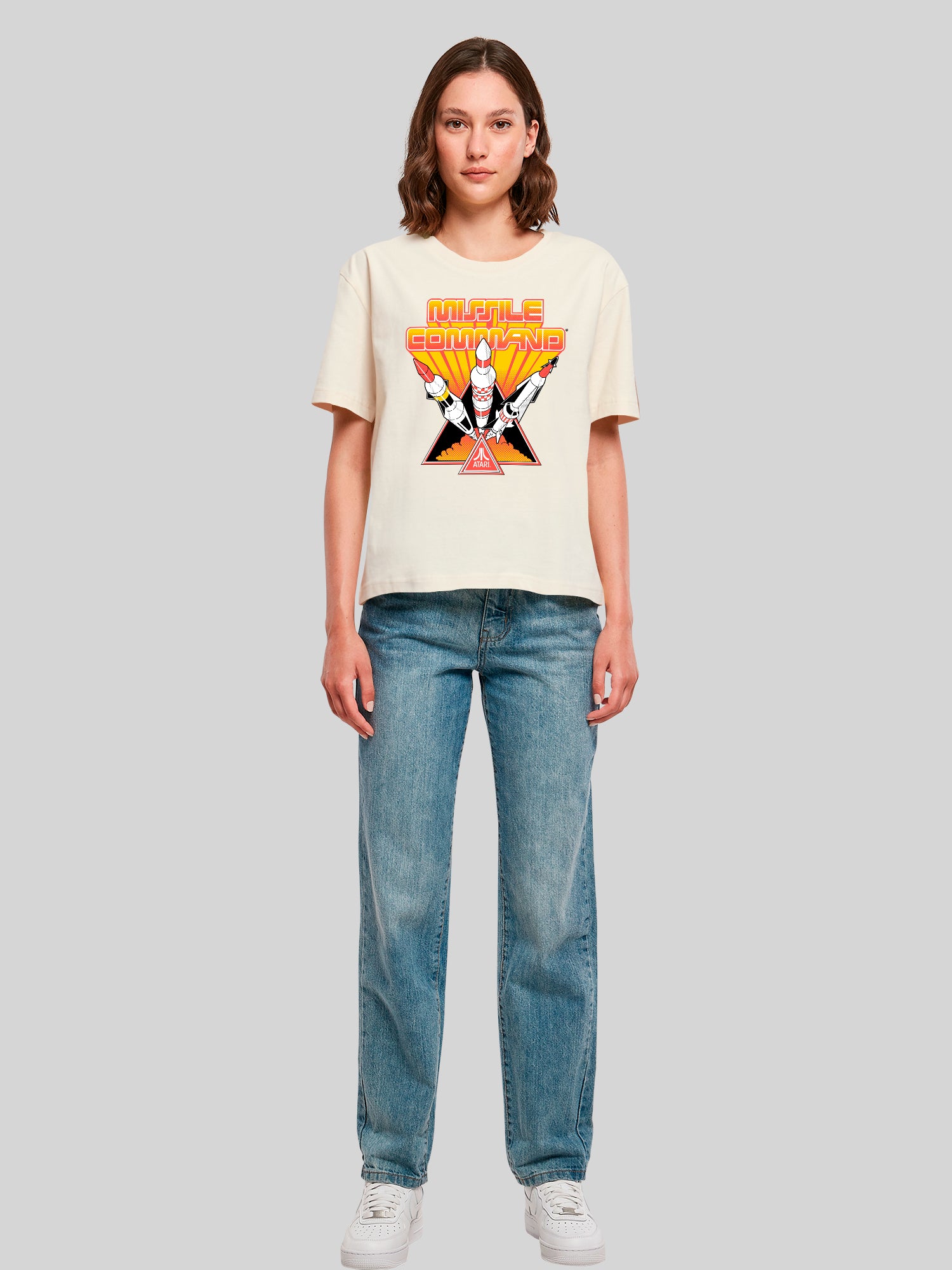 Missile Command Triple Shot Atari Retro Gaming Damen Alltags-T-Shirt