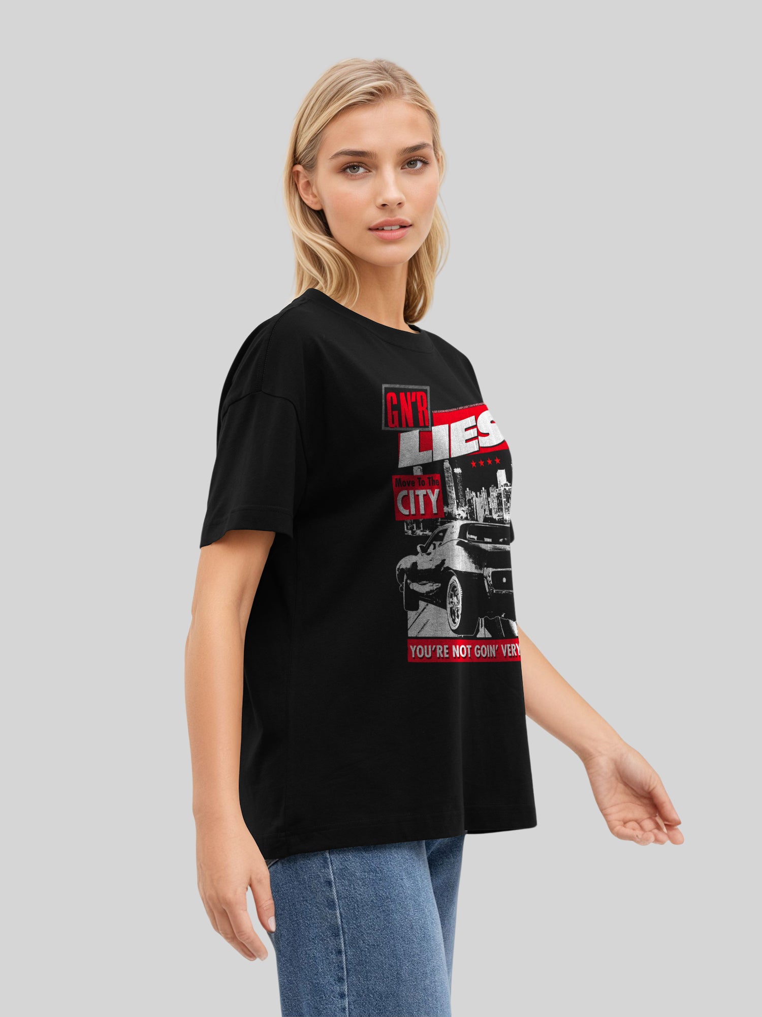 Guns N 'Roses Lies City | Tee de gran tamaño para mujeres