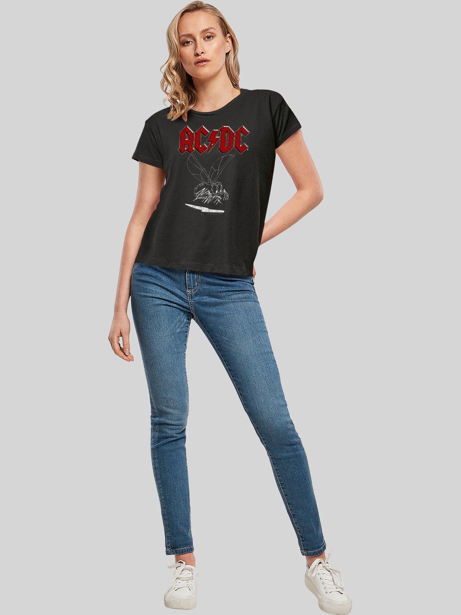 AC/DC Fly On The Wall 1985 Ladies Box T-Shirt