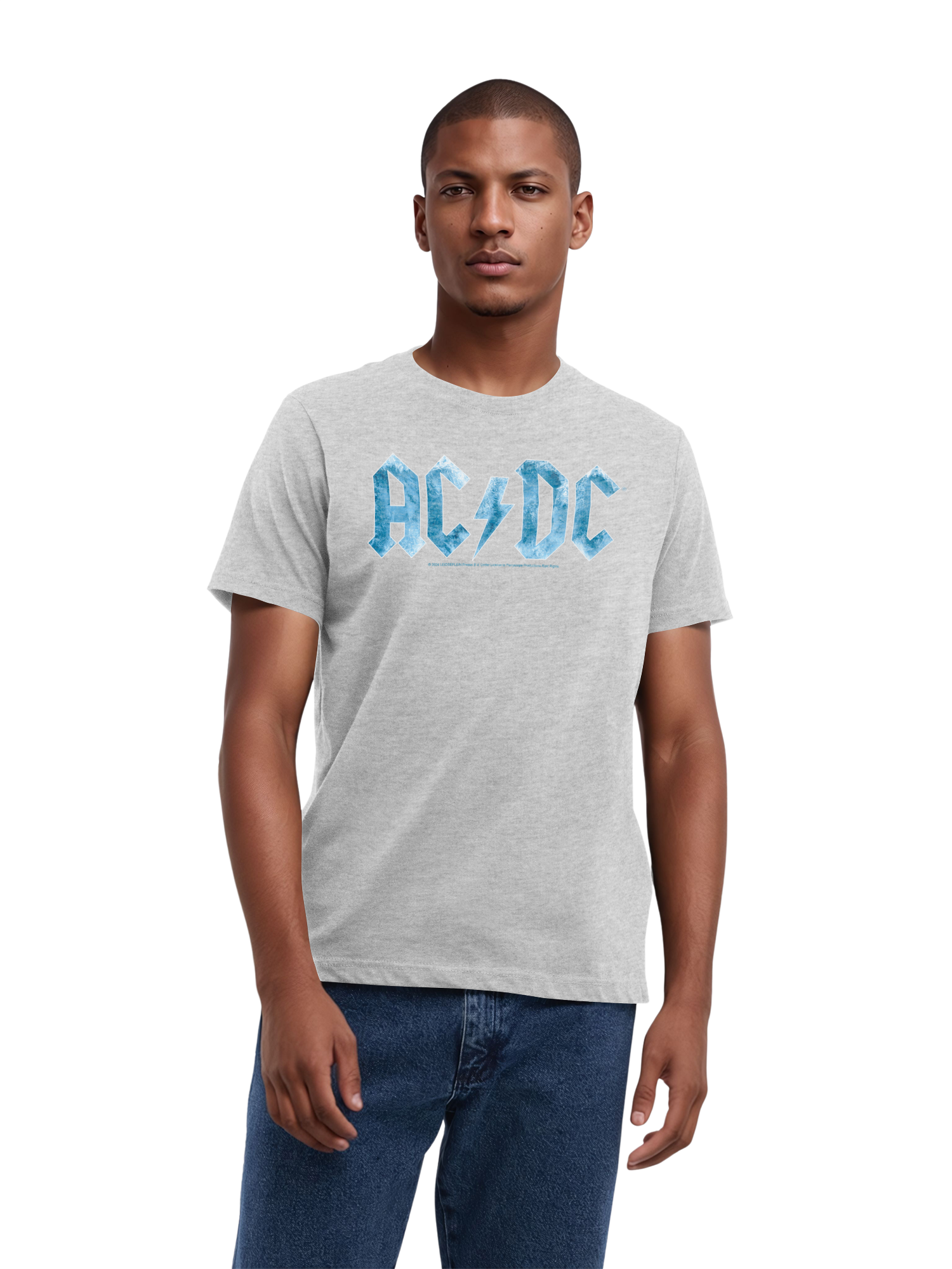 ACDC Herren T-Shirt mit blauem Eis-Logo