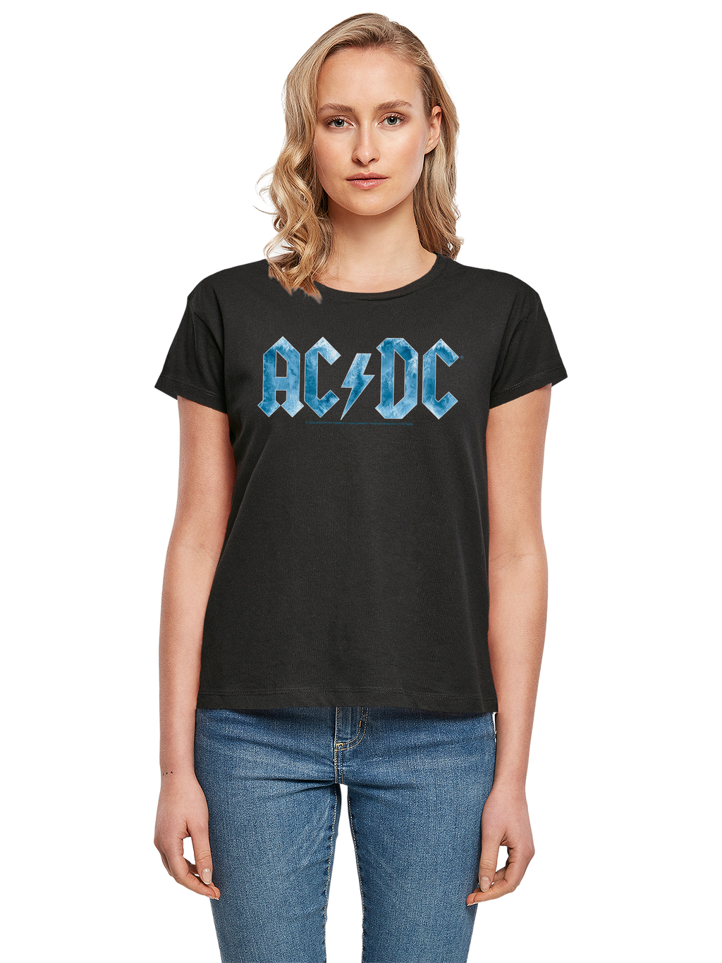 ACDC Blue Ice Logo with Ladies Box Tee