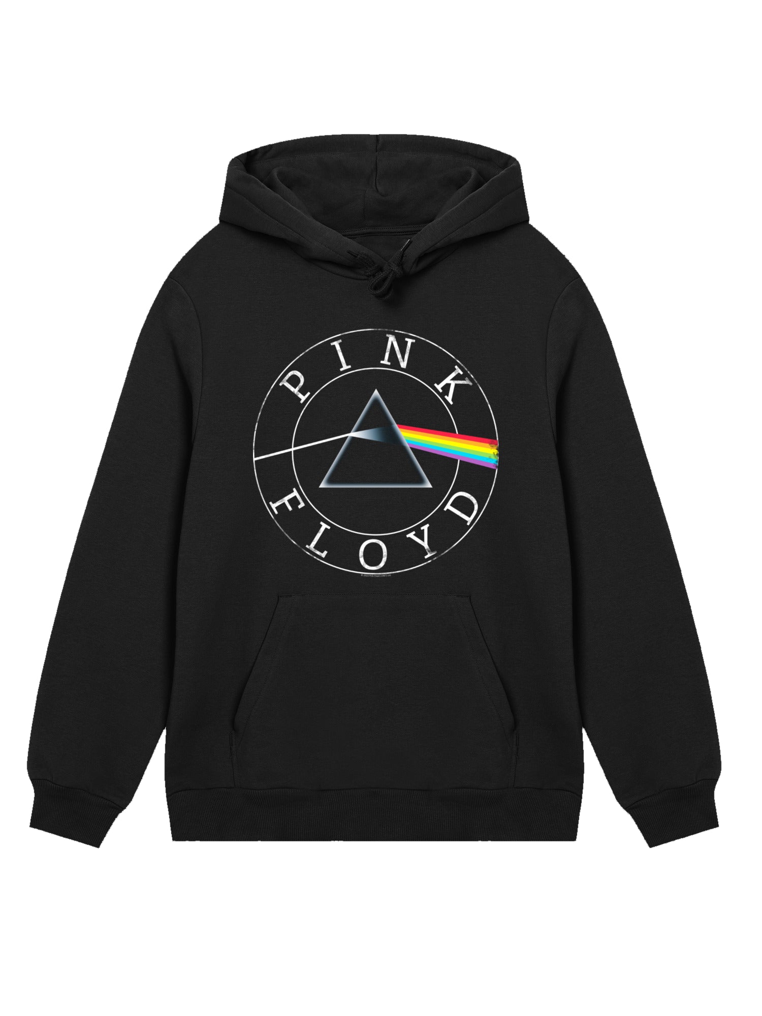 Pink Floyd Prism Circle logo con blancos verdaderos | Sudadera con capucha regular para hombres