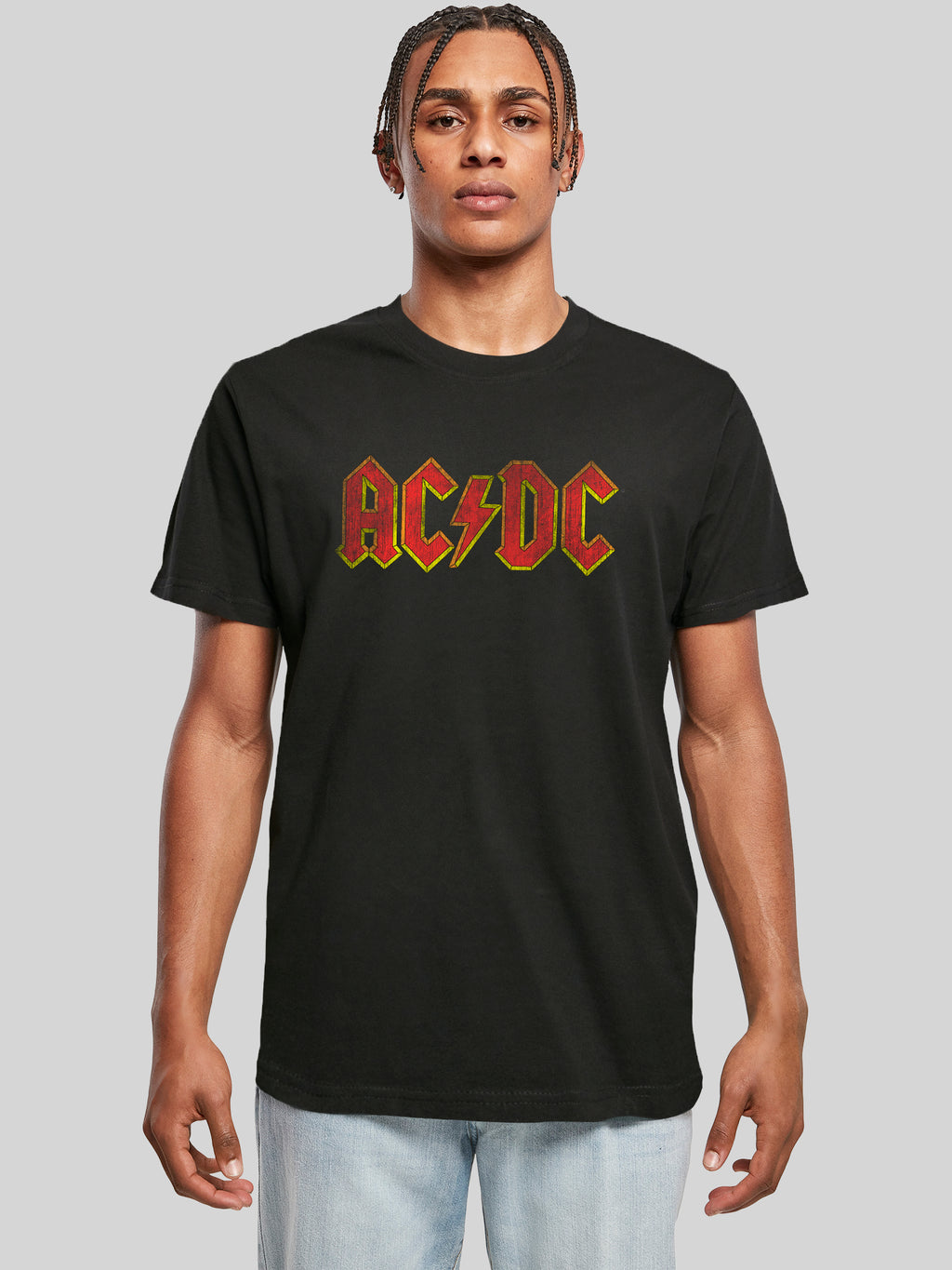 AC/DC Distressed Red Logo Men's T-Shirt