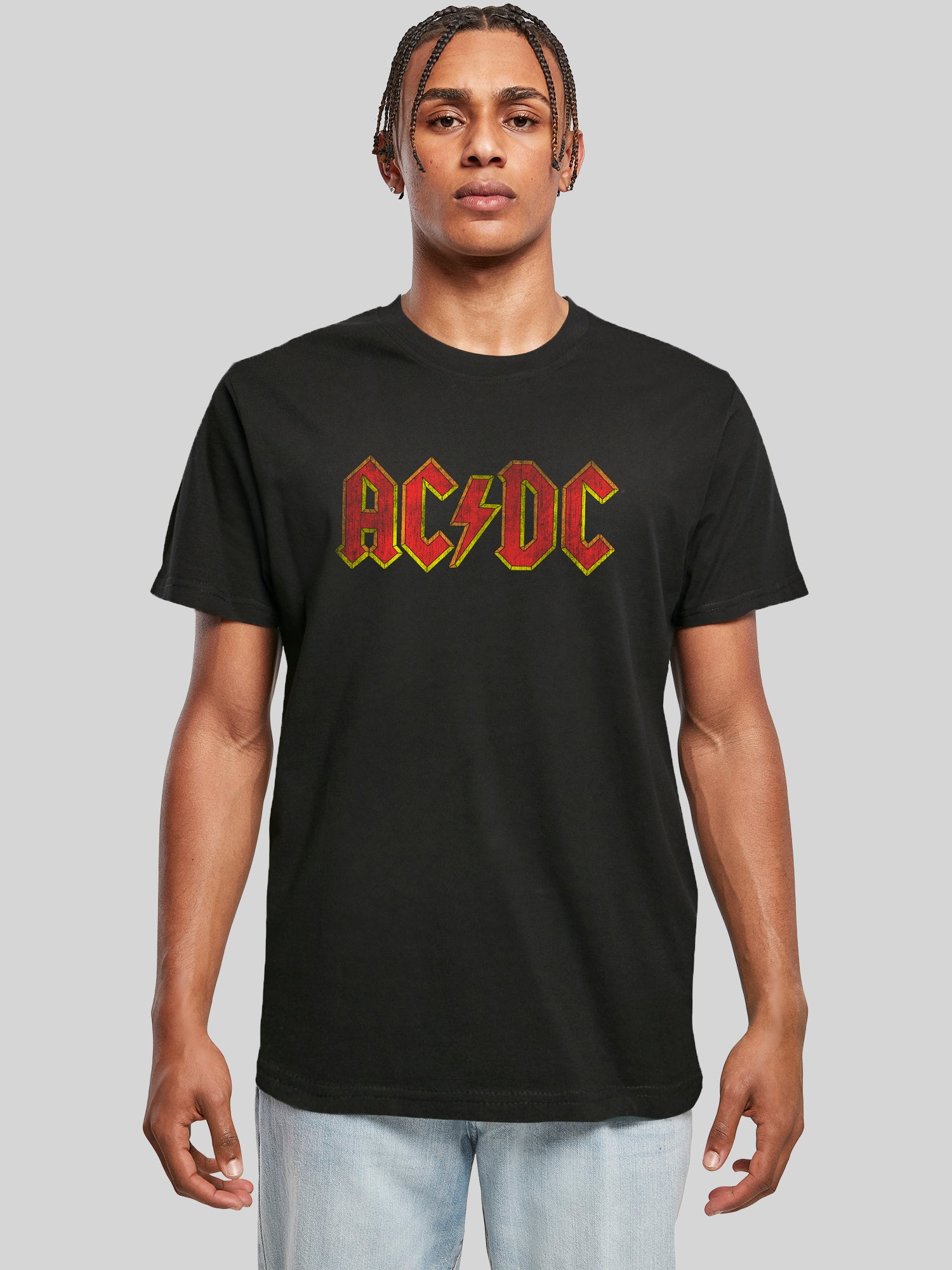 AC/DC Distressed Red Logo Men's T-Shirt