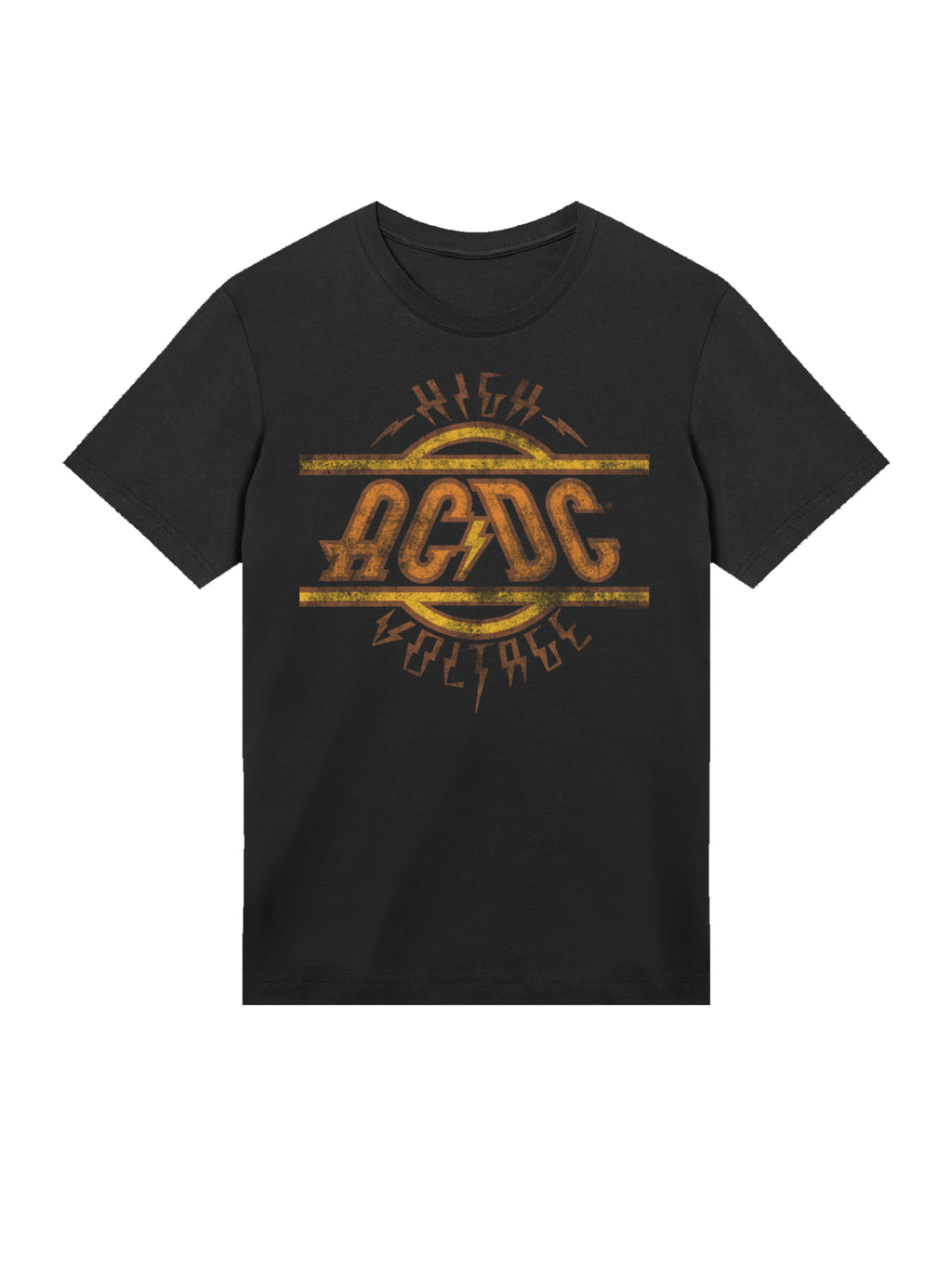Camiseta orgánica de hombres angustiados de AC/DC High Voltaje