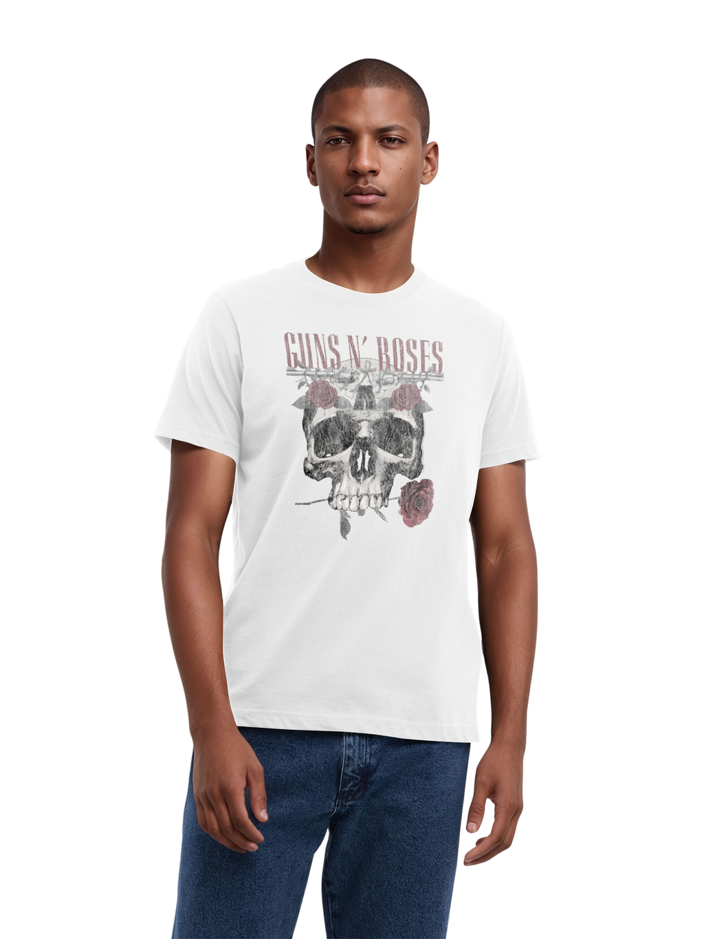 Guns N' Roses Herren T-Shirt mit Rosen-Totenkopf