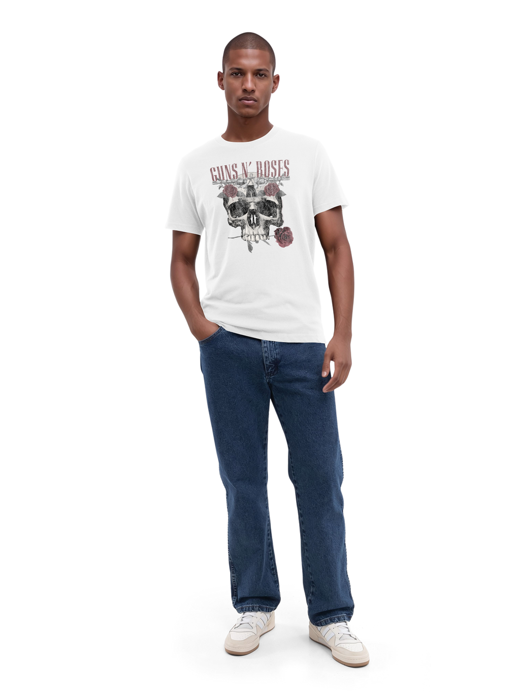 Guns N' Roses Herren T-Shirt mit Rosen-Totenkopf