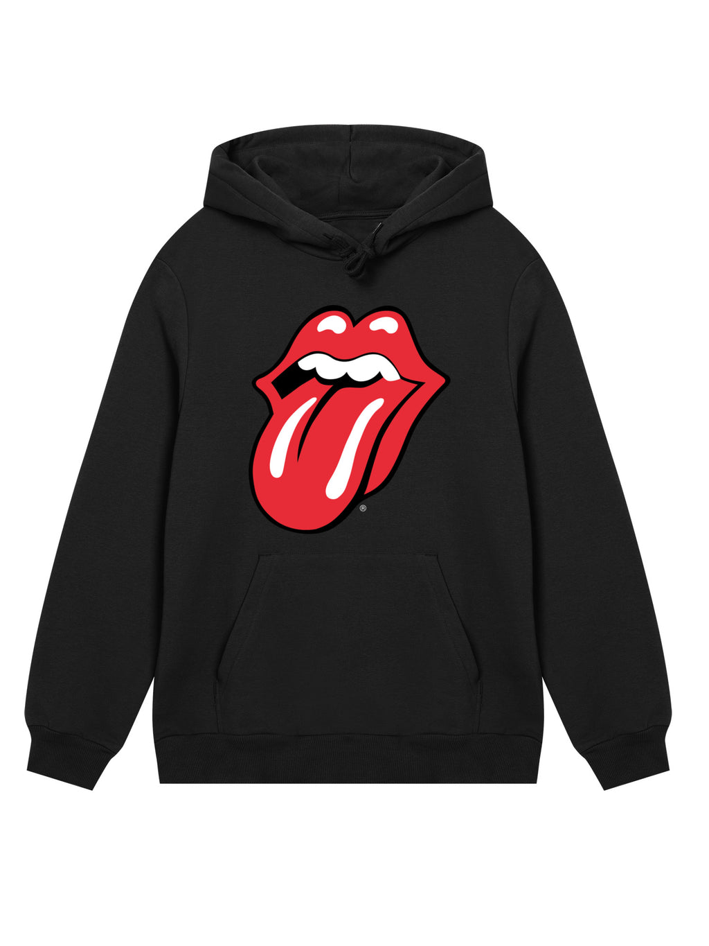 The Rolling Stones Classic Tongue Blk con Blanks verdaderos | Sudadera con capucha regular para hombres
