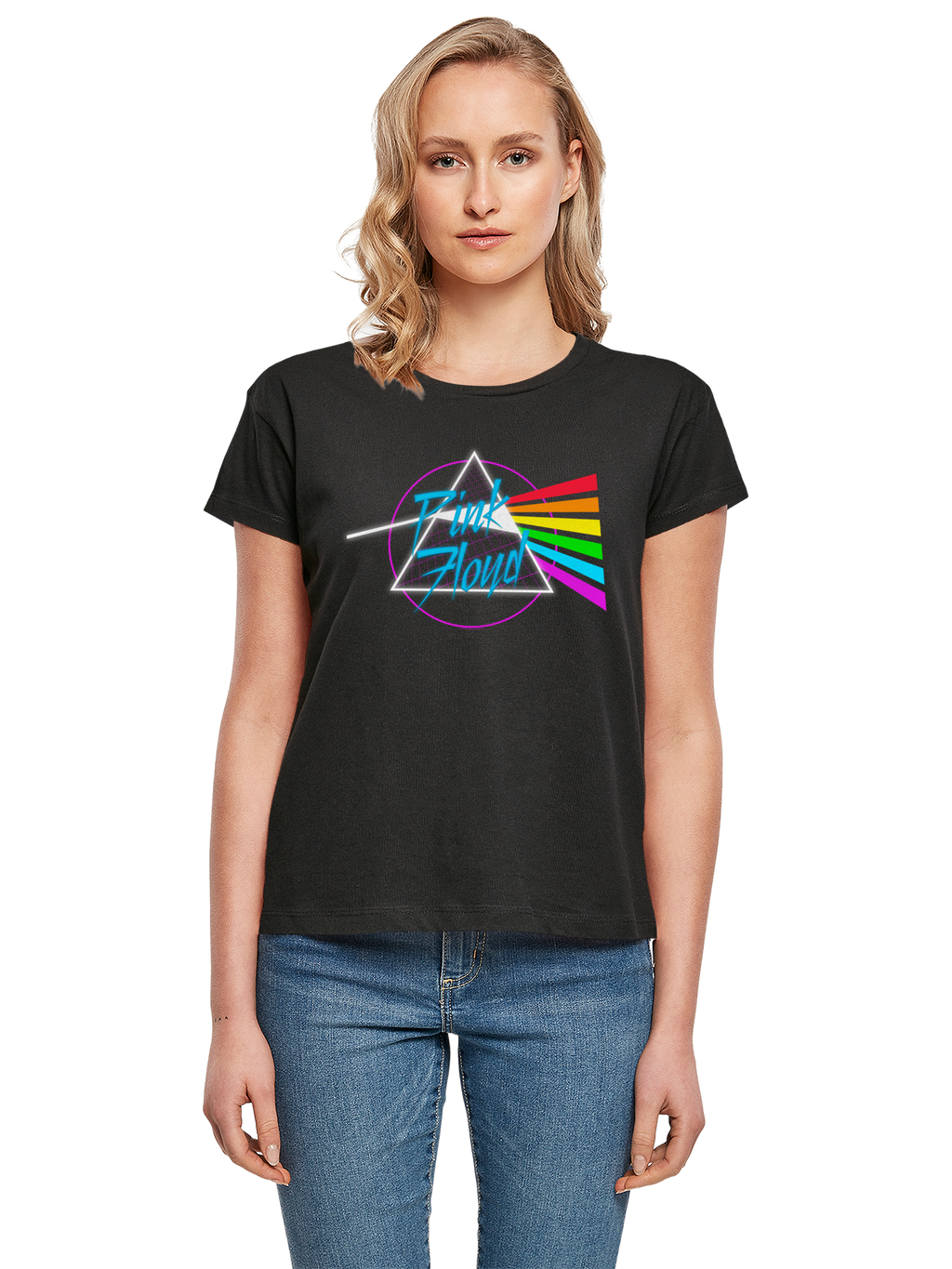Pink Floyd Neon Dark Side With Ladies Box Tee