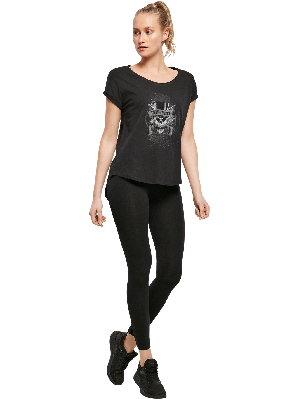 Skull fané des armes à feu | T-shirt pour dames