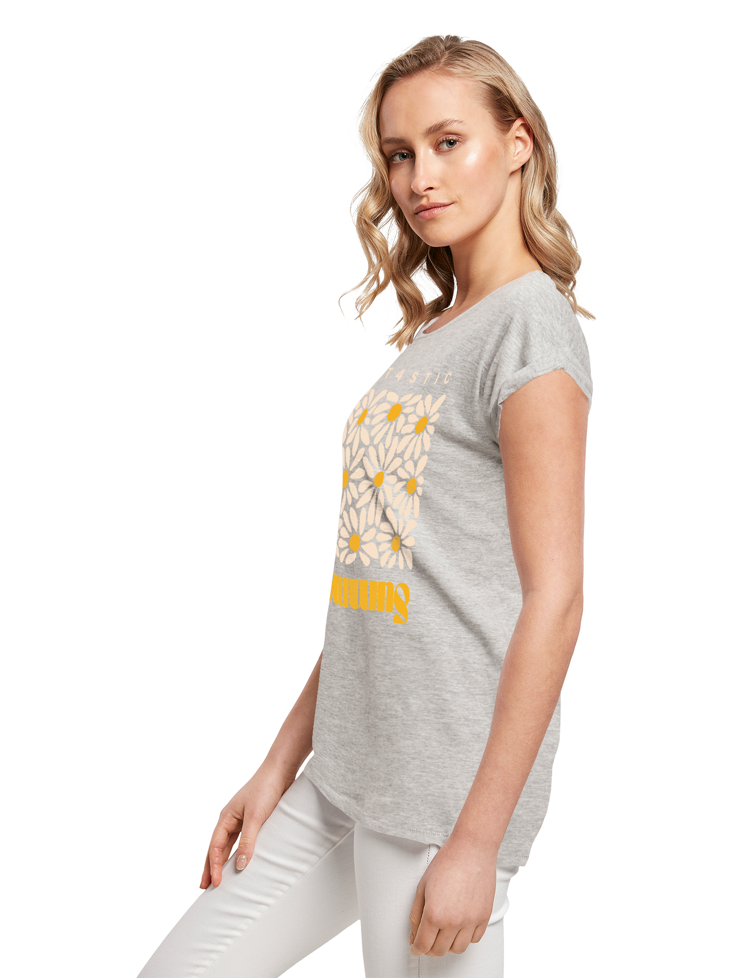 Camiseta de damas de girasol de verano