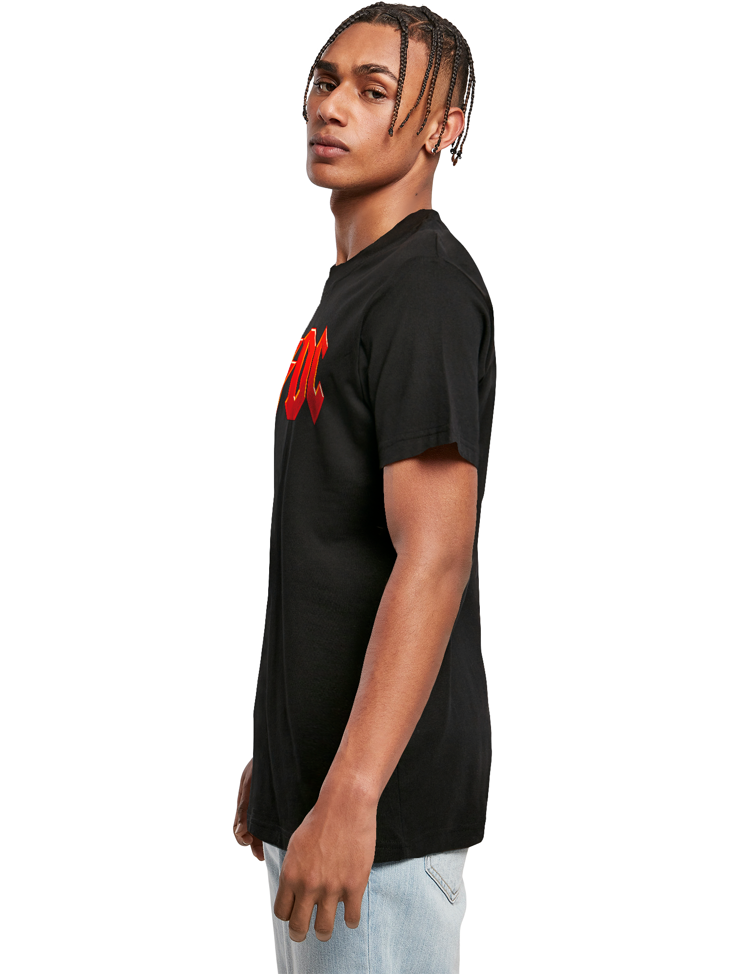 ACDC Logo rouge foncé avec T-shirt Round Cou