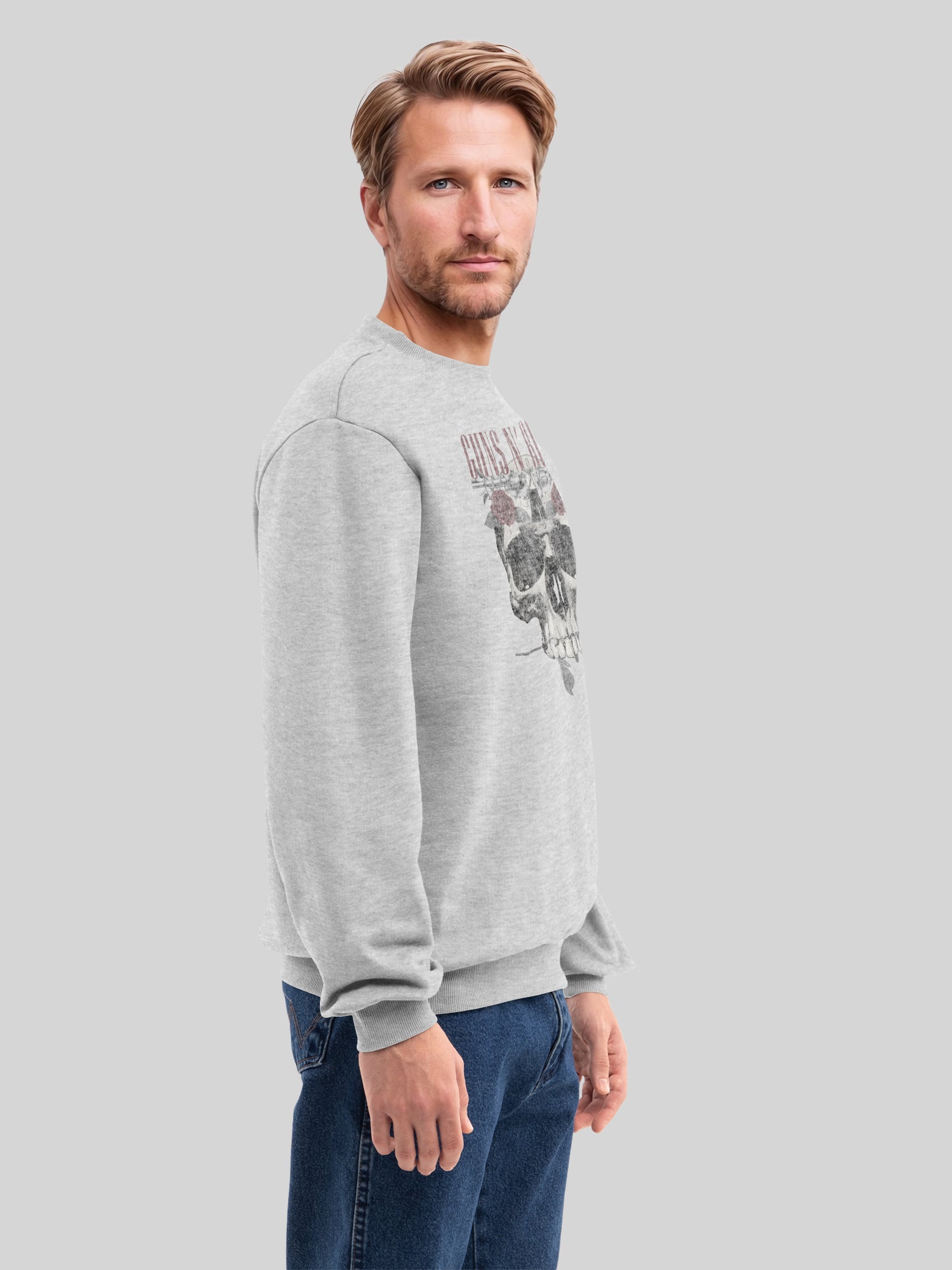 Guns N' Roses Roses Skull with True Blanks | Mens Regular Sweater