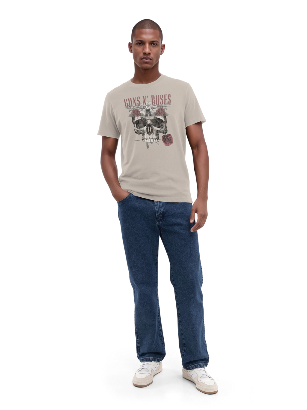 Guns N' Roses Herren T-Shirt mit Rosen-Totenkopf