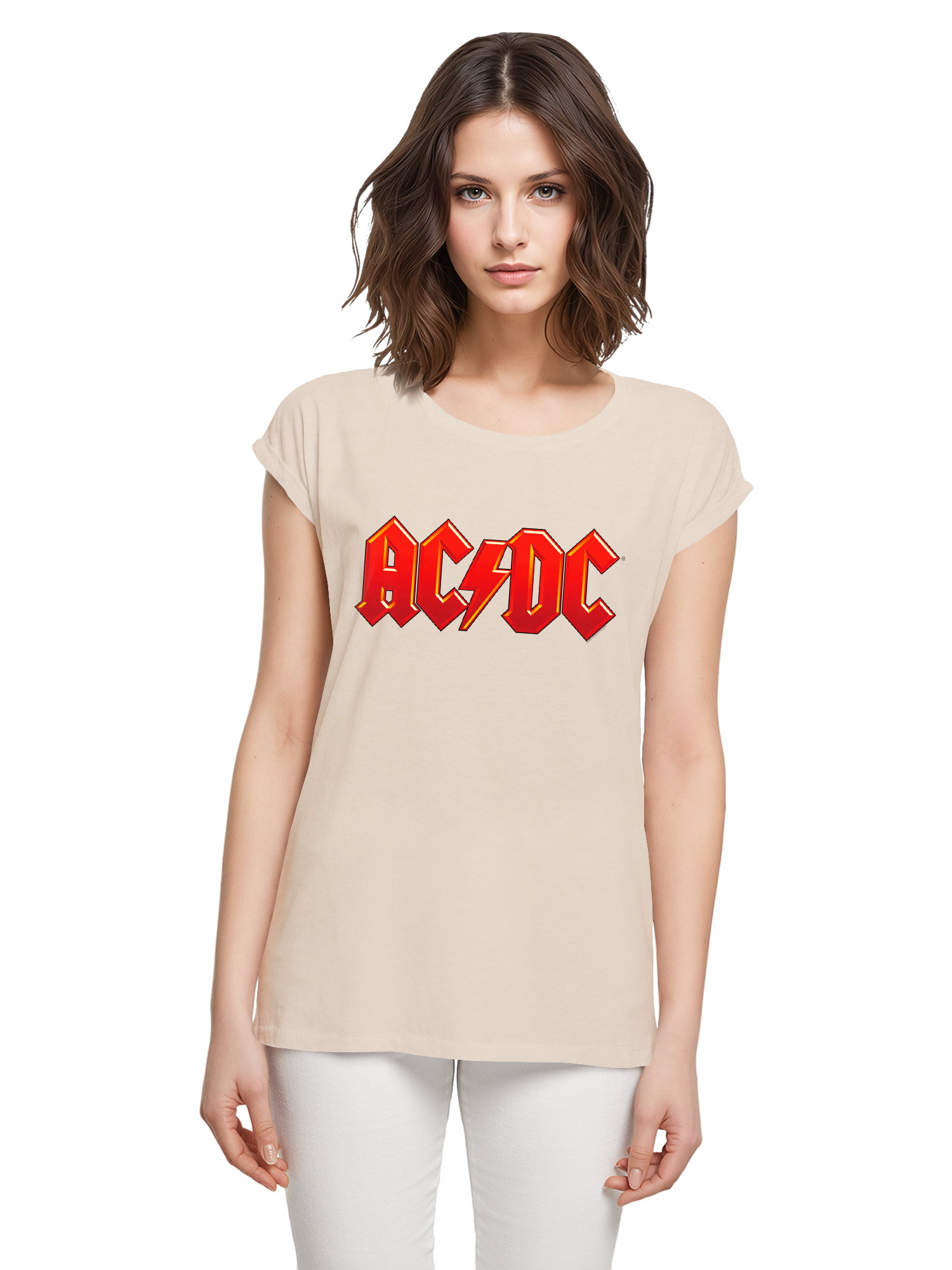 ACDC Dunkelrotes Logo Damen T-Shirt