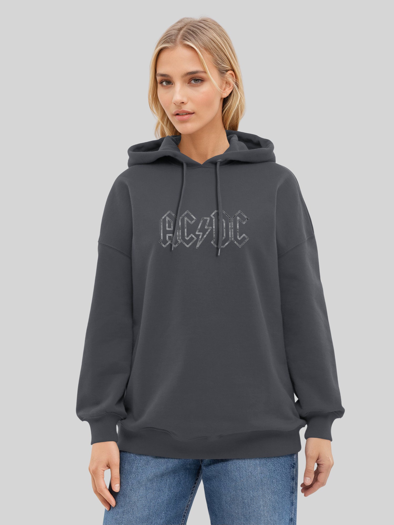 ACDC Logo déchiqueté Femmes à sweat à sweat surdimensionné