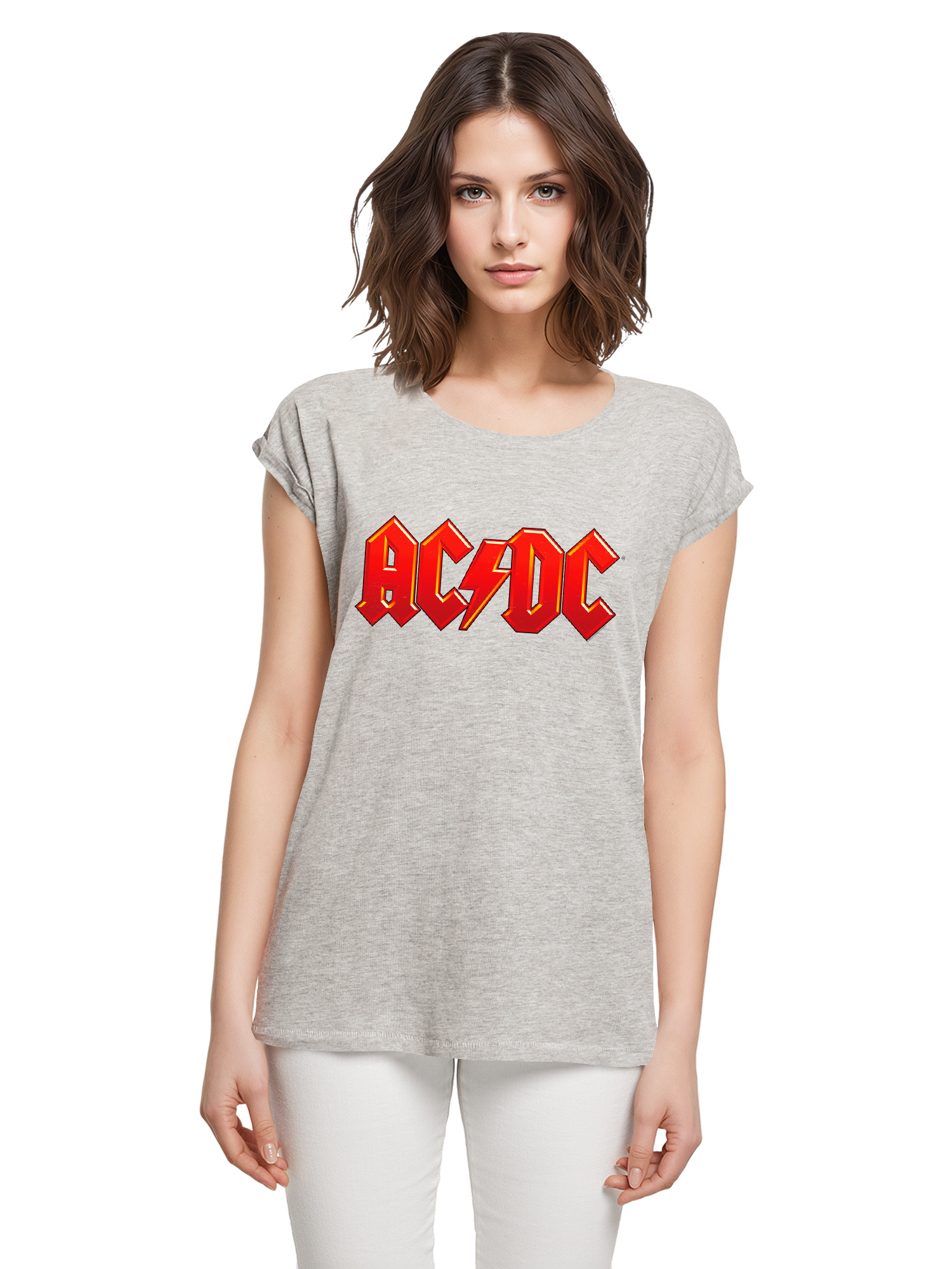 ACDC Dunkelrotes Logo Damen T-Shirt