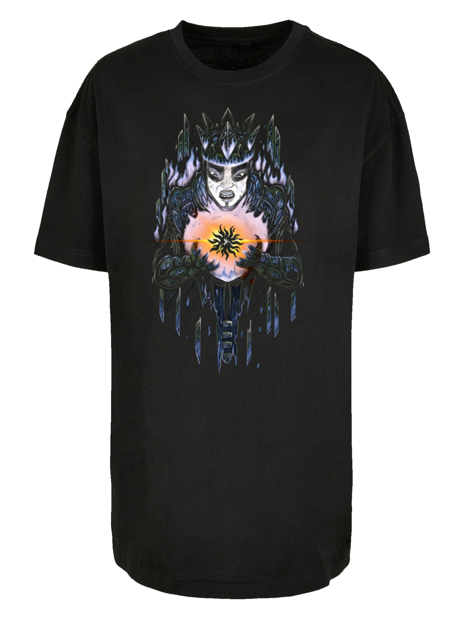 Chroniken der Mythodea 2025 Vermächtnis des Feuers stummgeschaltet und Burgschneider WHT mit Damen übergroßem Freund Tee T -Shirt