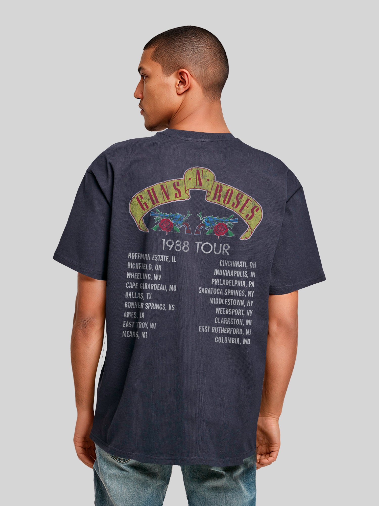 Guns N 'Roses 1988 Tour | Camiseta pesada de gran tamaño