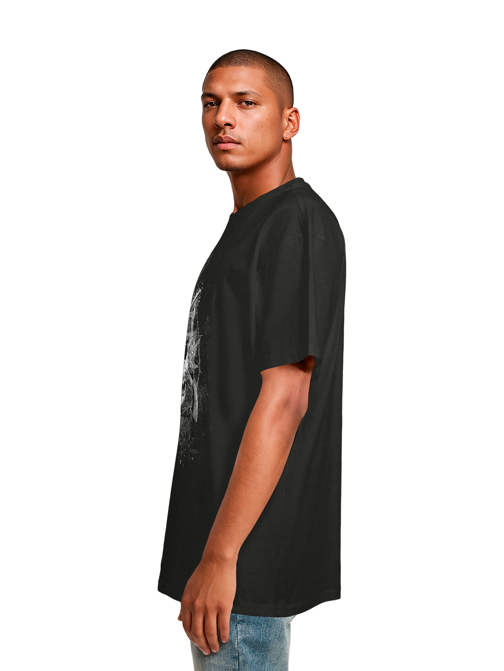 Skull fané des armes à feu | Tee surdimensionné lourd