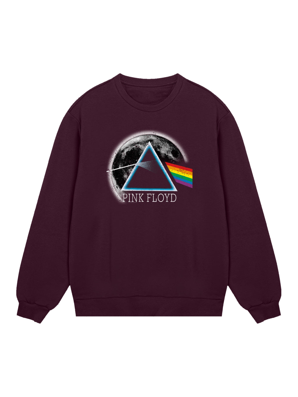 Pink Floyd Dark Side of the Moon Angised Moon con verdaderos espacios en blanco | Suéter regular para hombres