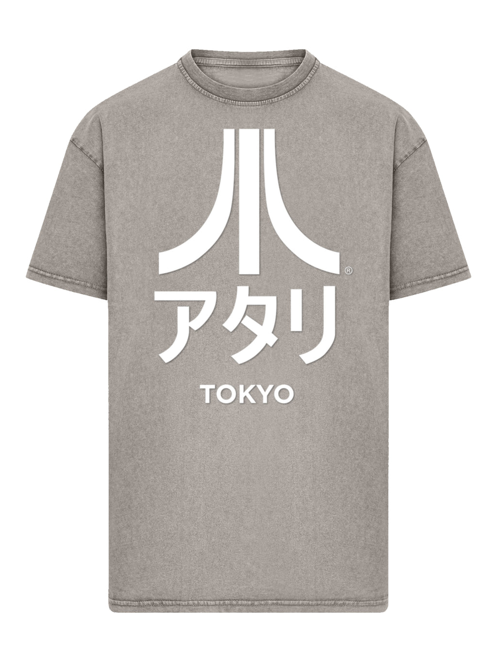 Atari Tokyo White Retro Arcade Games avec un tee surdimensionné lourds lavé acide