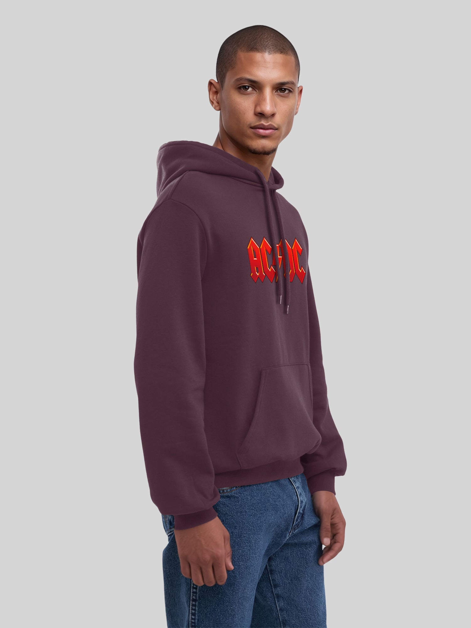 ACDC Dark Red Logo with True Blanks | Mens Regular Hoodie